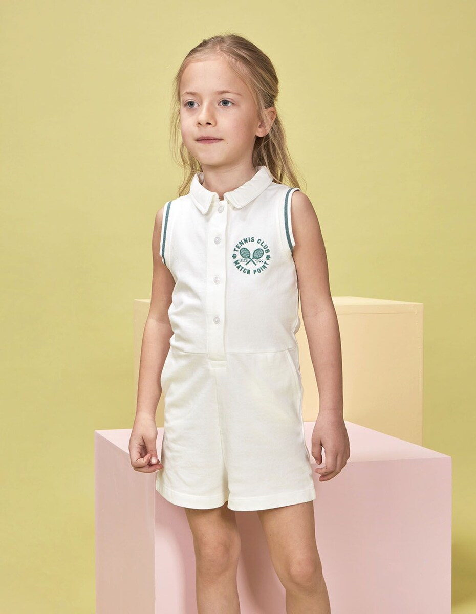 Mono Corto Tipo Polo Mono De Niña Corto Con Cuello Tipo Polo