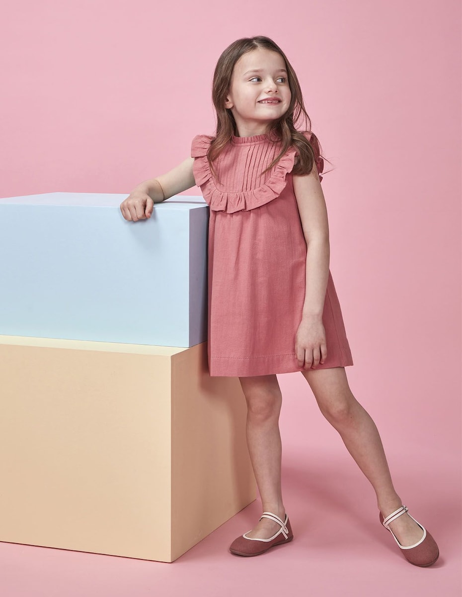 Vestido de niña liso con volantes · Gocco · El Corte Inglés