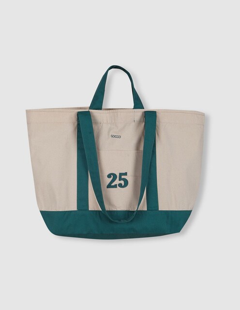 Imagen 0 de Bolsa de niña canvas crudo con detalles en verde