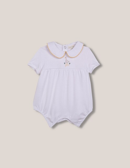 Imagen 0 de Pijama pelele de bebé corto con bordado de pato