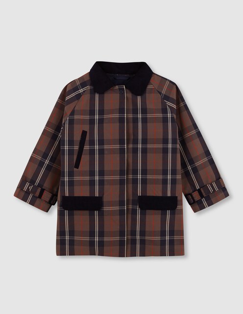 Imagen 0 de Chaquetón de niña de cuadros con chaleco interior extraible