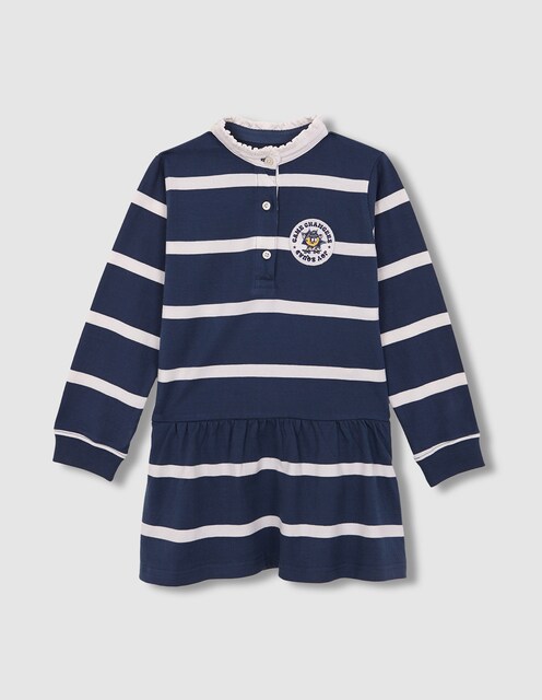 Imagen 0 de Vestido polo de niña con parche azul