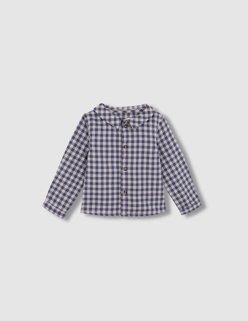 Imagen 0 de Camisa de bebé con cuadro vichy azul