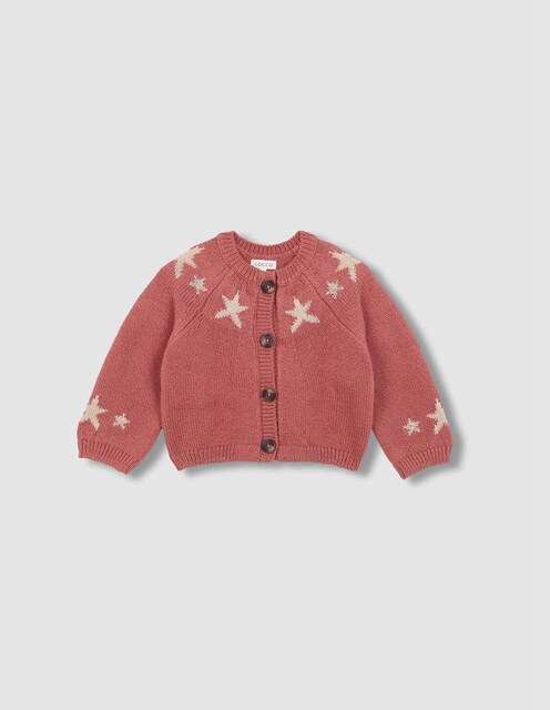 Imagen 0 de Chaqueta de bebé rosa con estrellas