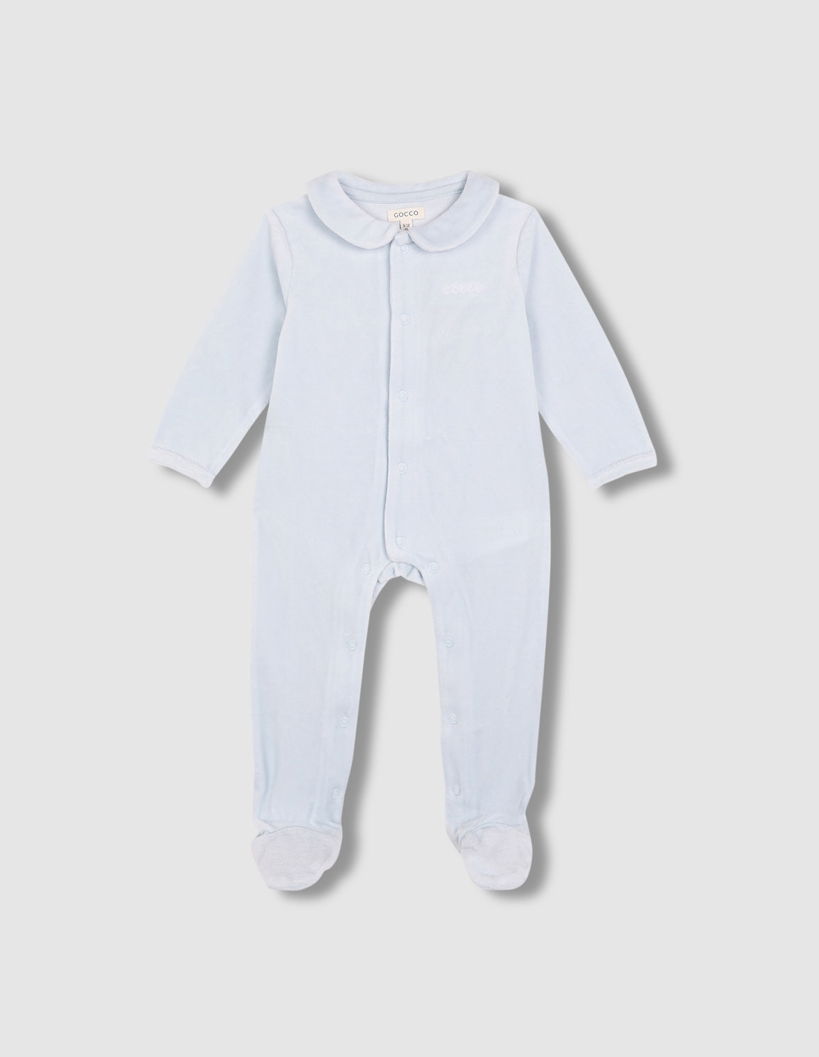 Pijama de bebé de velour azul claro