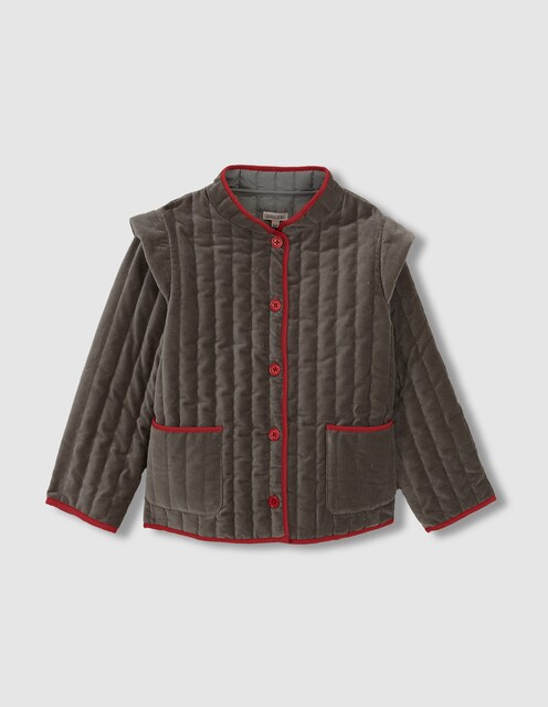 Imagen 0 de Chaqueta de niña estilo austriaca de terciopelo verde