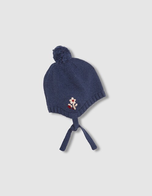 Imagen 0 de Capota de bebé niña con lana y bordado