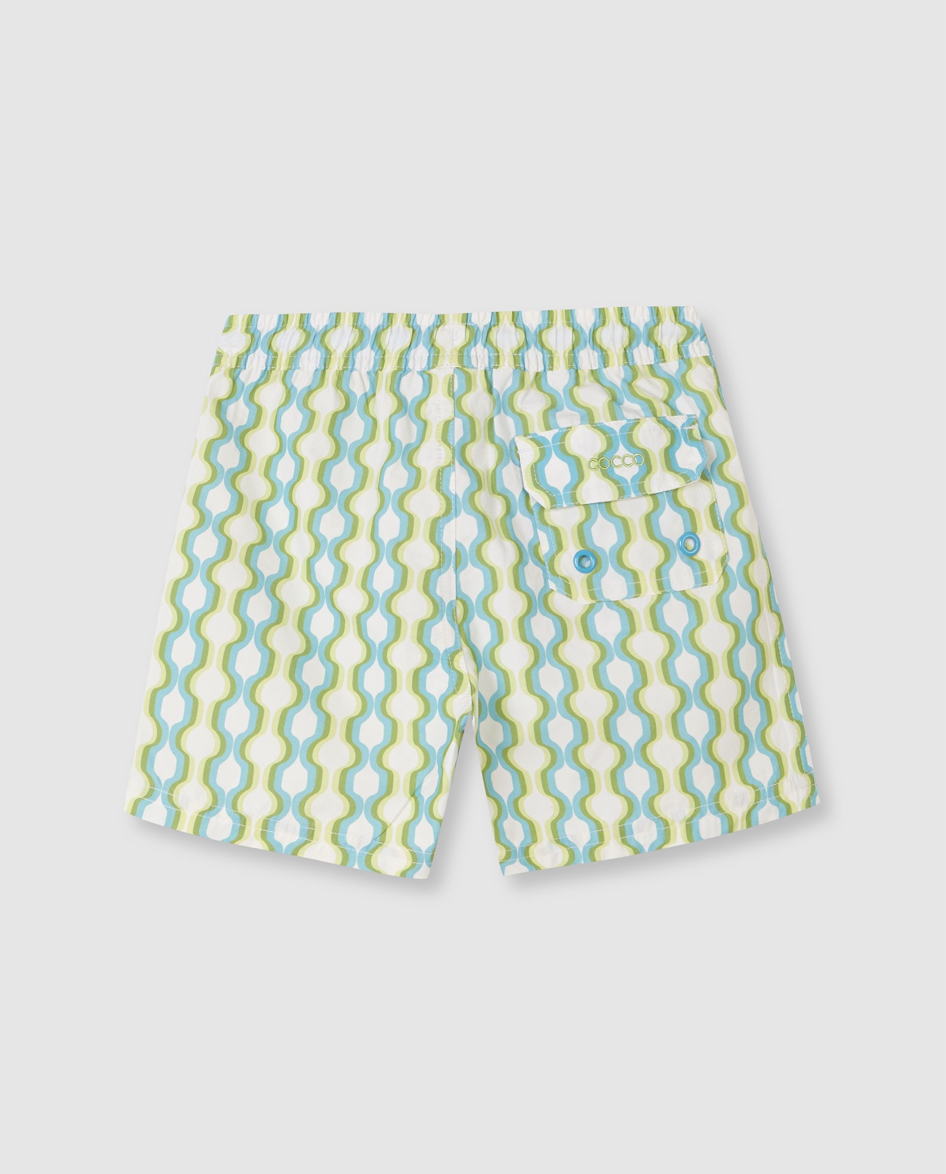 Bañador de niño estampado geométrico - Gocco - Azul / Verde Azul / Verde-5