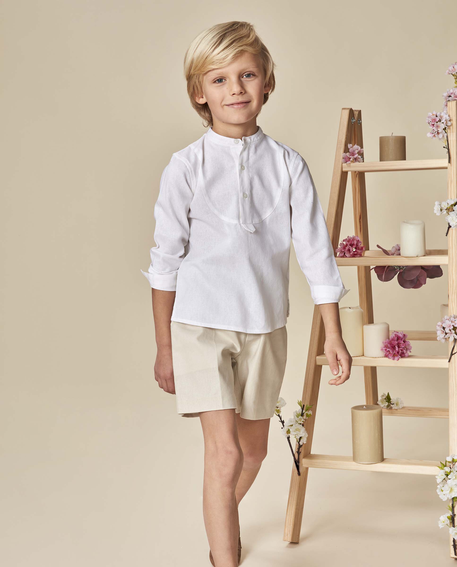 Pantalón corto de niño de lino