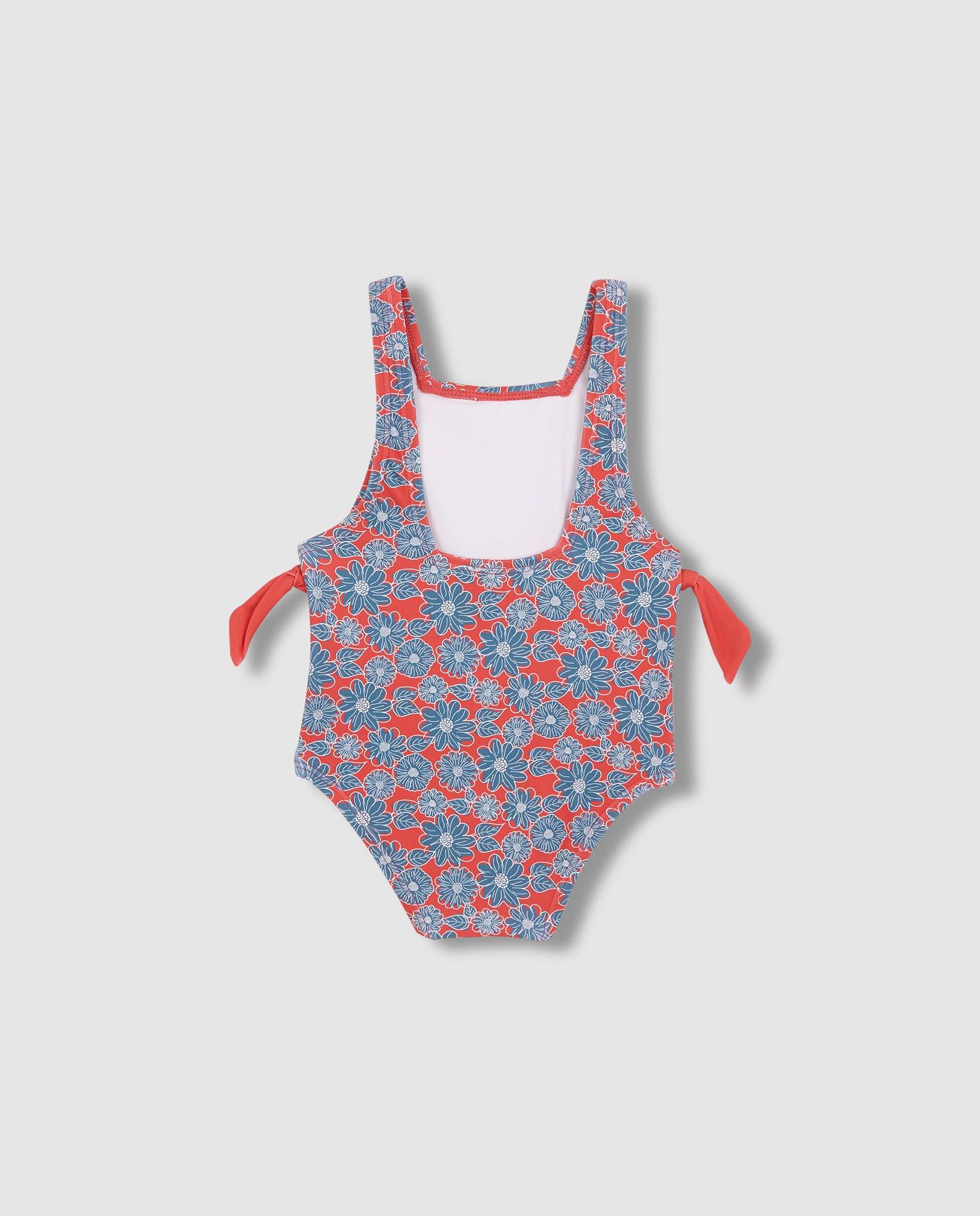 Bañador de bebé flor grande - Gocco - Azul marino / Naranja Azul marino / Naranja-5
