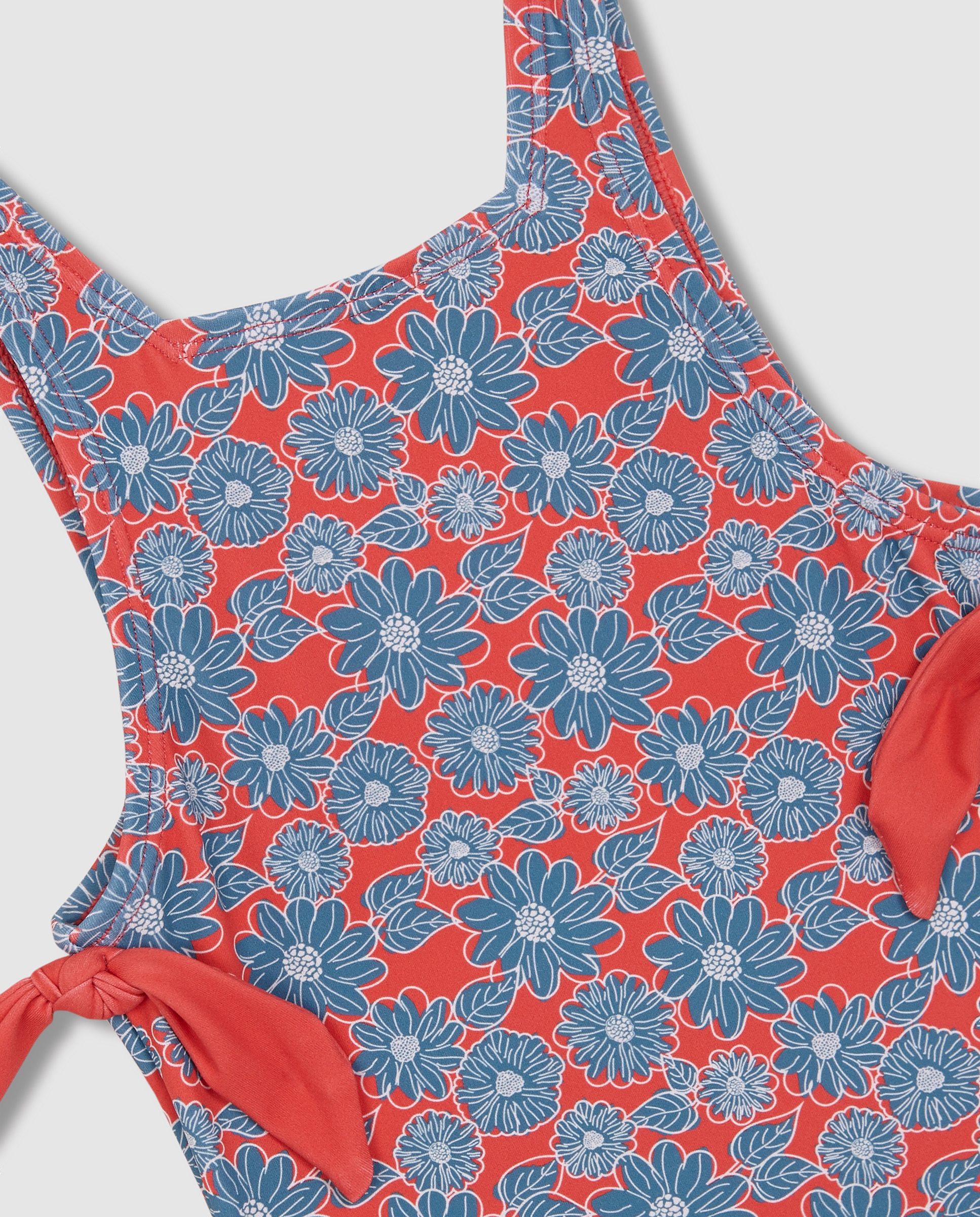 Bañador de bebé flor grande - Gocco - Azul marino / Naranja Azul marino / Naranja-4