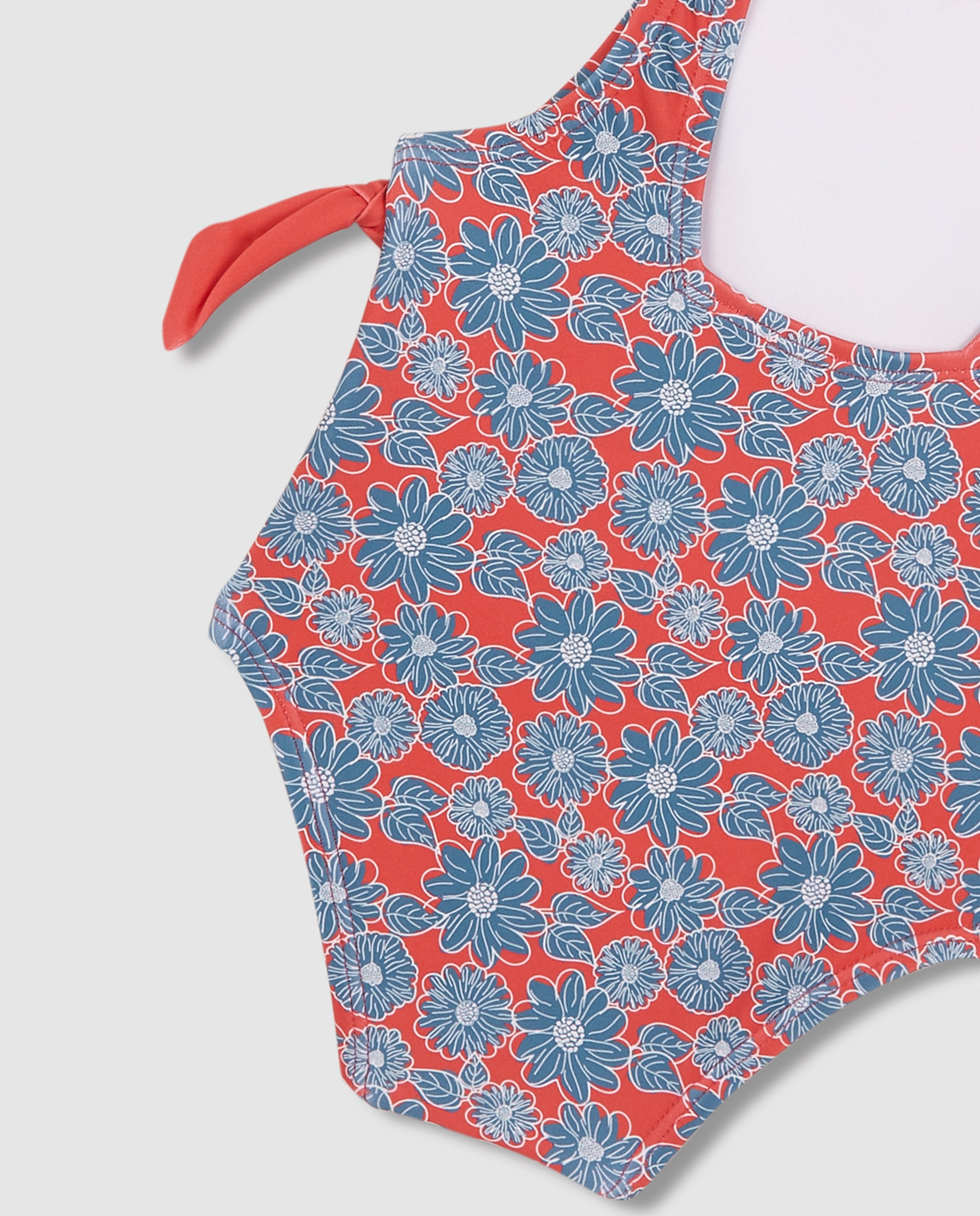 Bañador de bebé flor grande - Gocco - Azul marino / Naranja Azul marino / Naranja-6