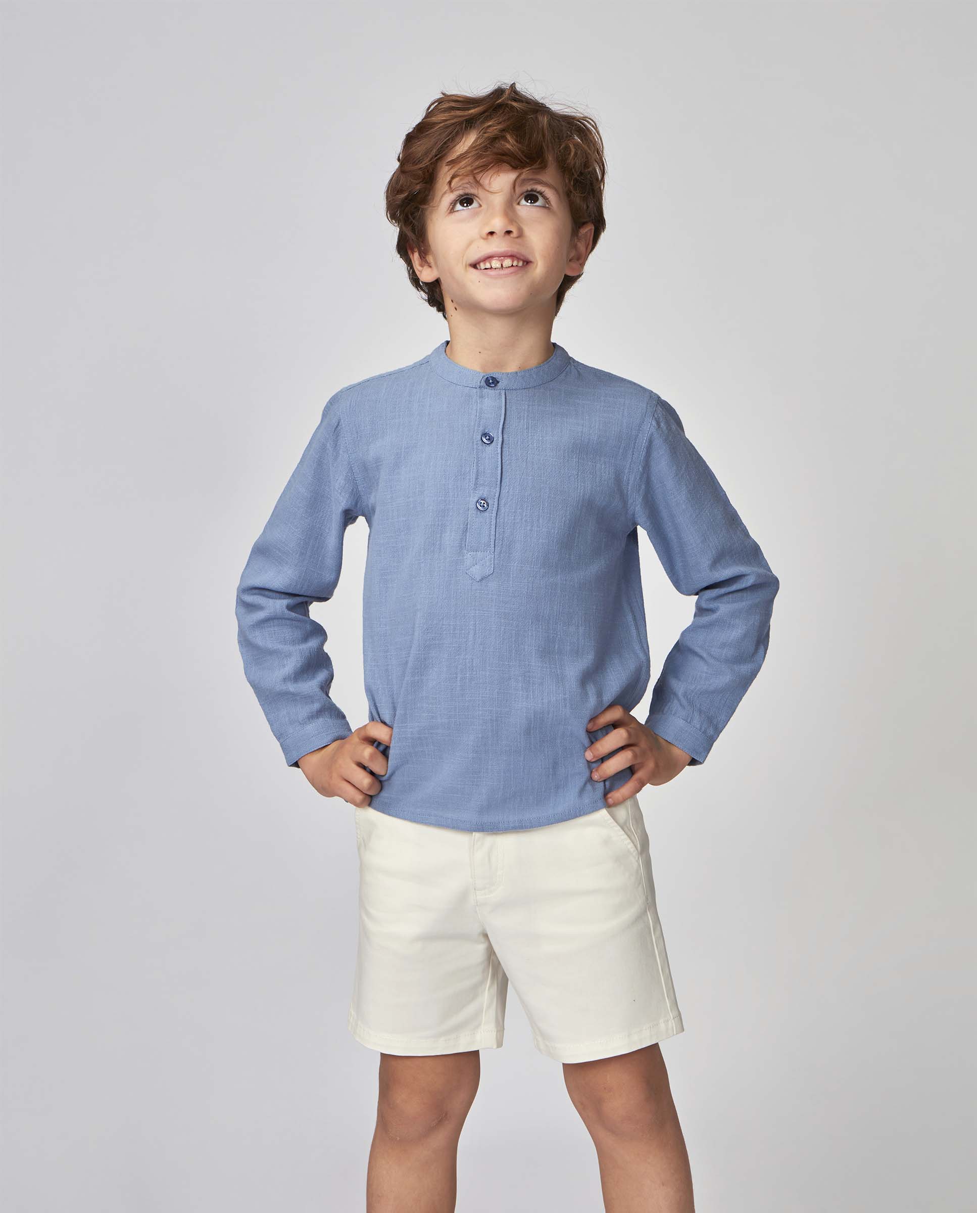Camisa de niño polera - Gocco - Azul claro Azul claro-2