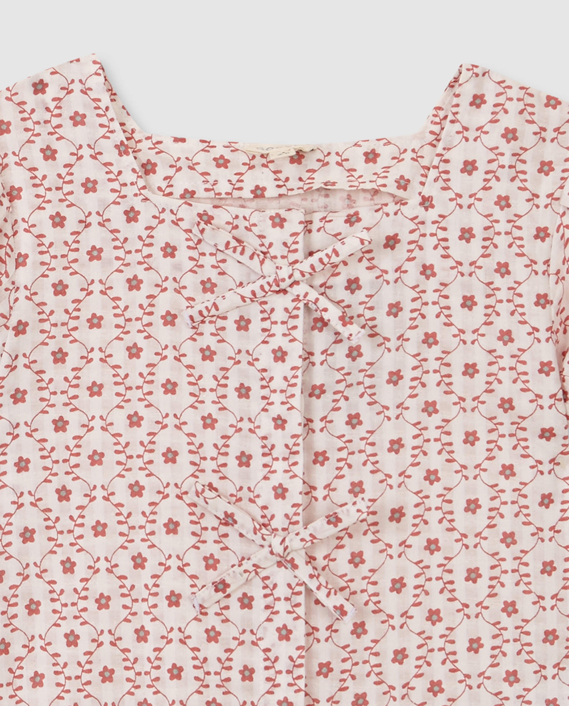 Pijama de niña con estampado de flores - Gocco - Blanco Blanco-5