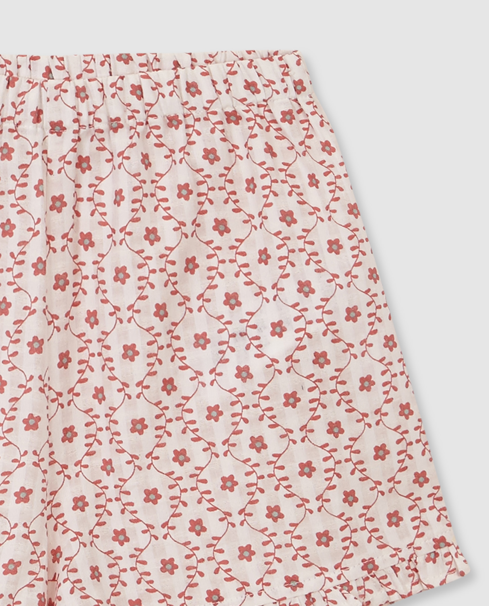 Pijama de niña con estampado de flores - Gocco - Blanco Blanco-6