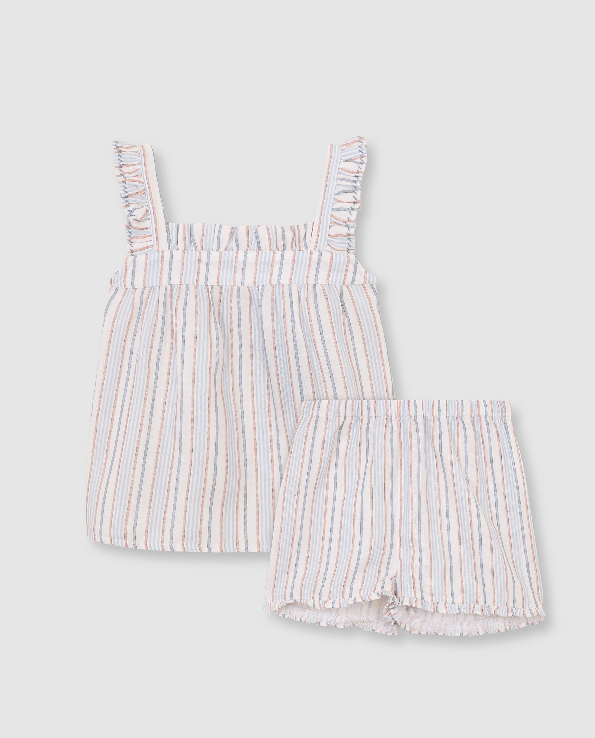 Pijama de niña estampado a rayas