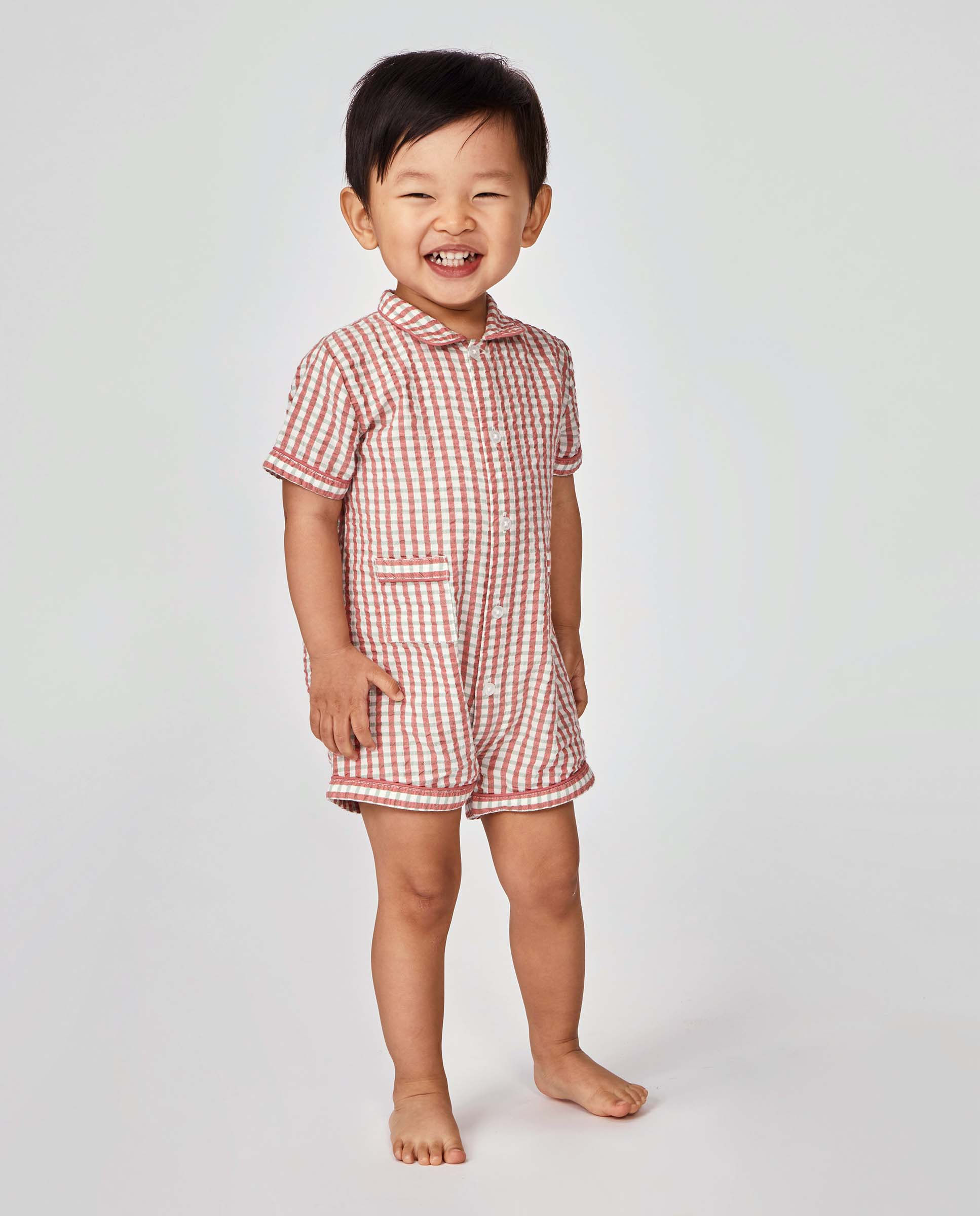 Imagen 0 de Pijama de bebé de cuadros Blanco roto