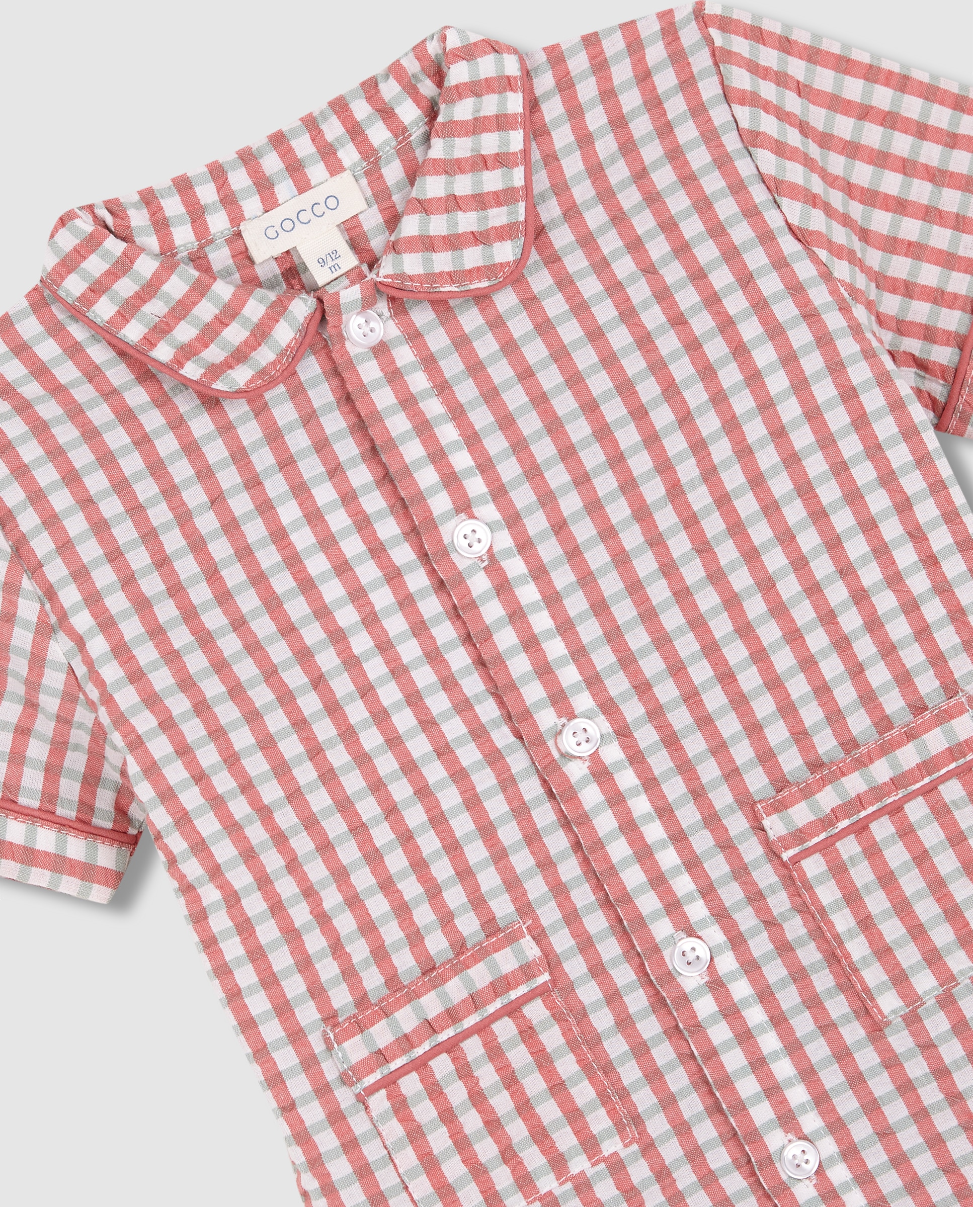 Pijama de bebé de cuadros - Gocco - Blanco roto Blanco roto-5