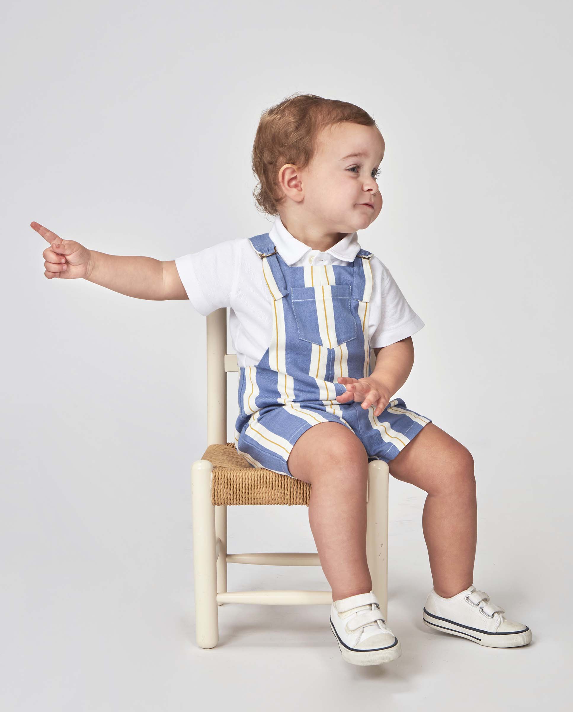 Imagen 0 de Peto de bebe de rayas Azul claro