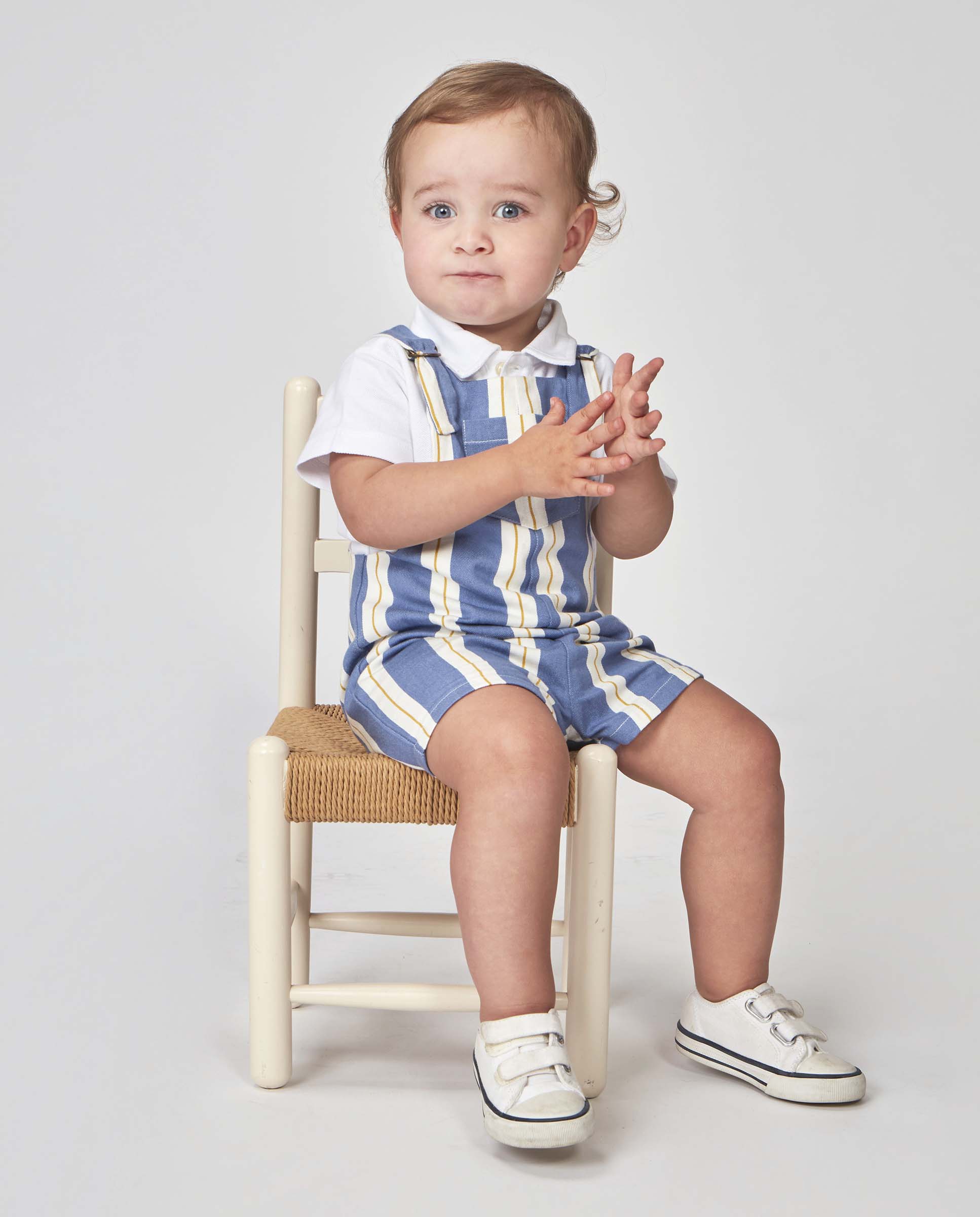 Peto de bebe de rayas - Gocco - Azul claro Azul claro-2