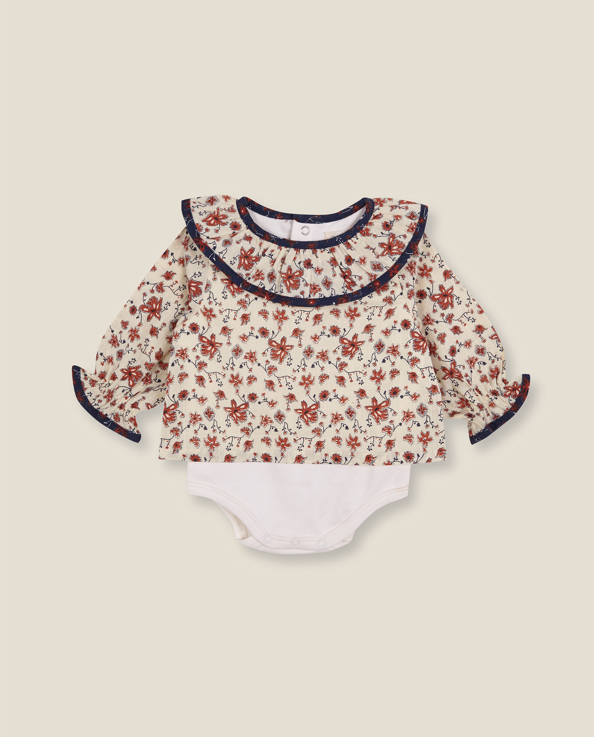 Imagen 0 de Camisa de bebé con estampado floral Amarillo