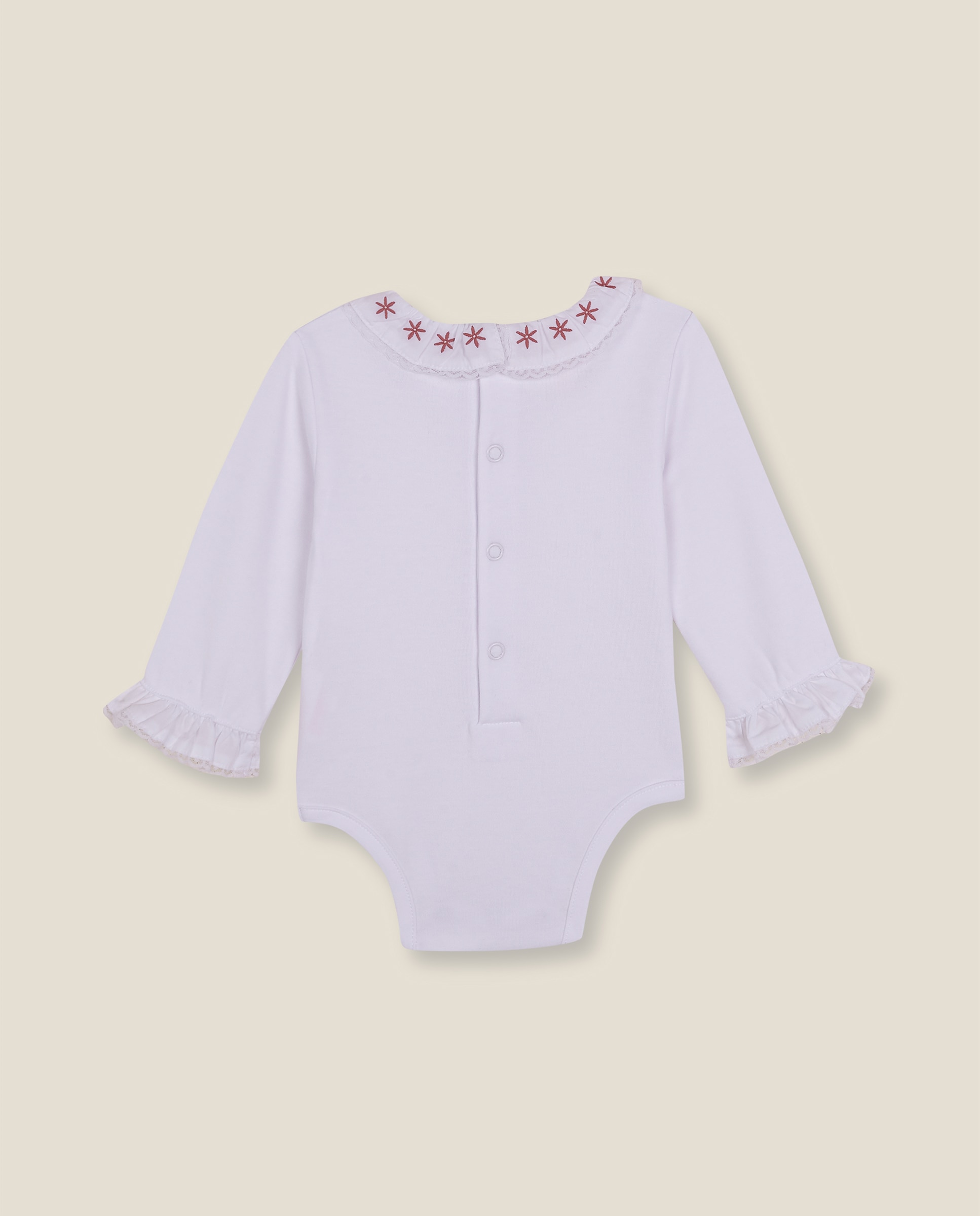 Body de bebé de manga larga con cuello volante - Gocco - Rosa Rosa-3