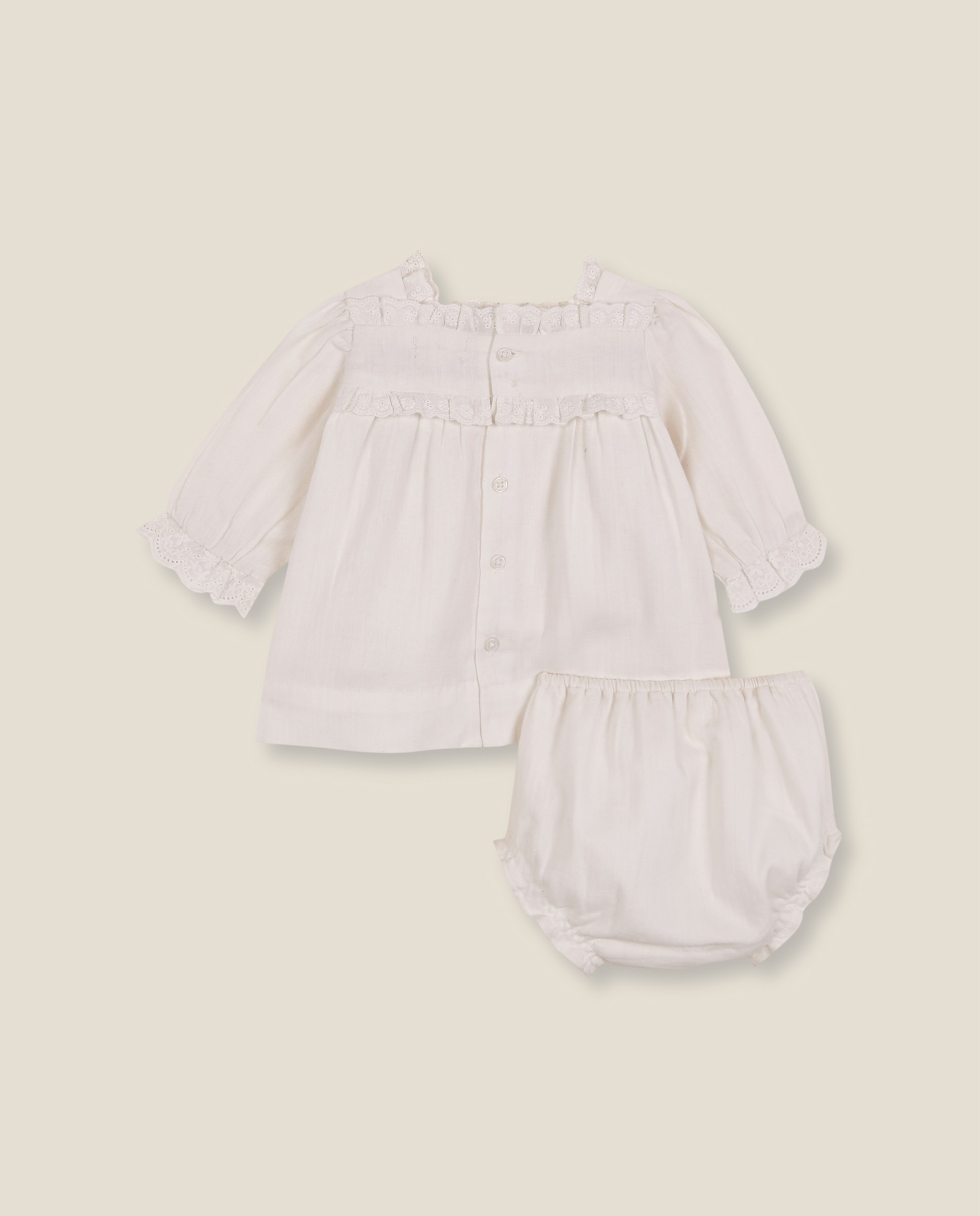 Conjunto de bebé con capota y cubrepañal - Gocco - Blanco Blanco-3