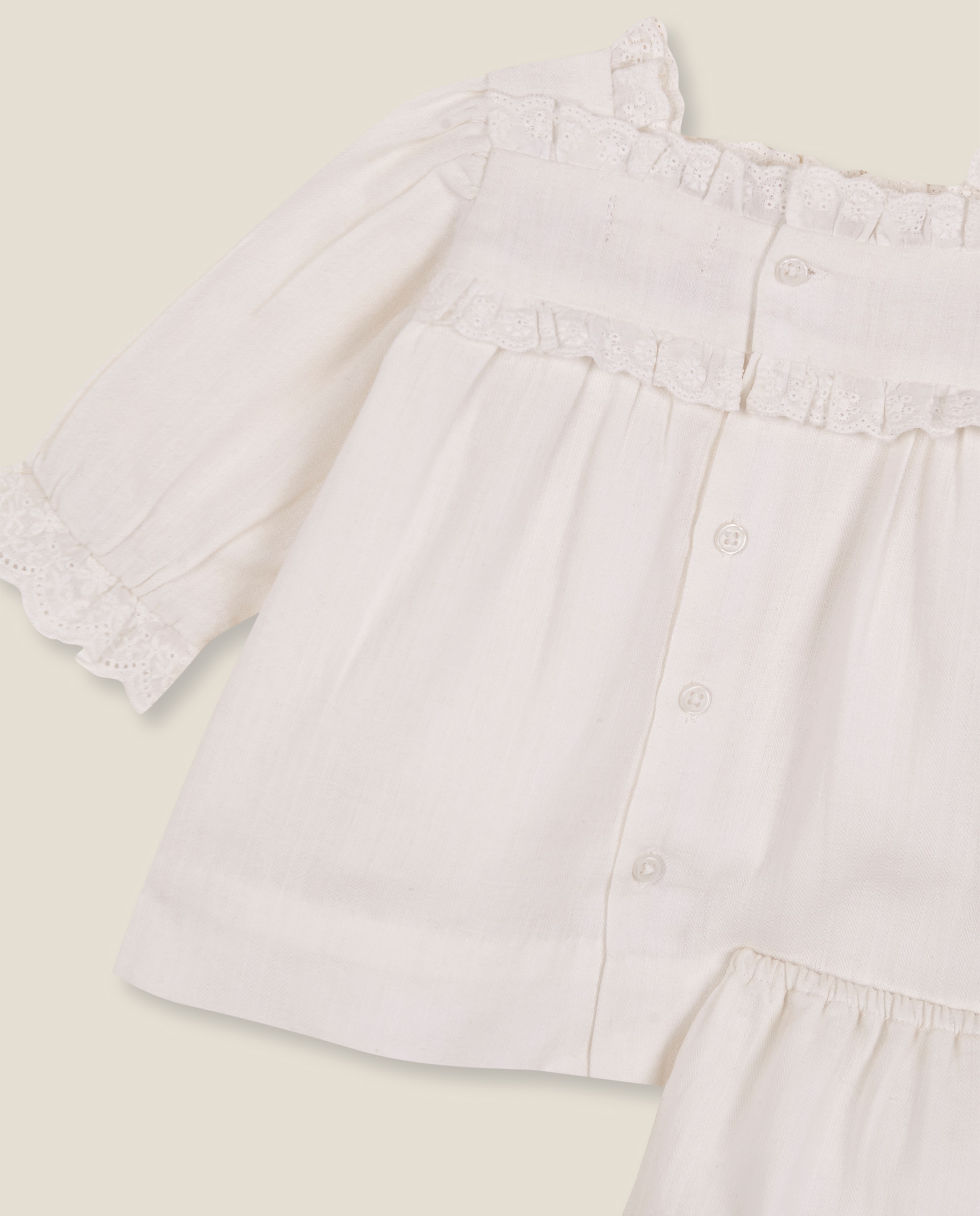 Conjunto de bebé con capota y cubrepañal - Gocco - Blanco Blanco-4