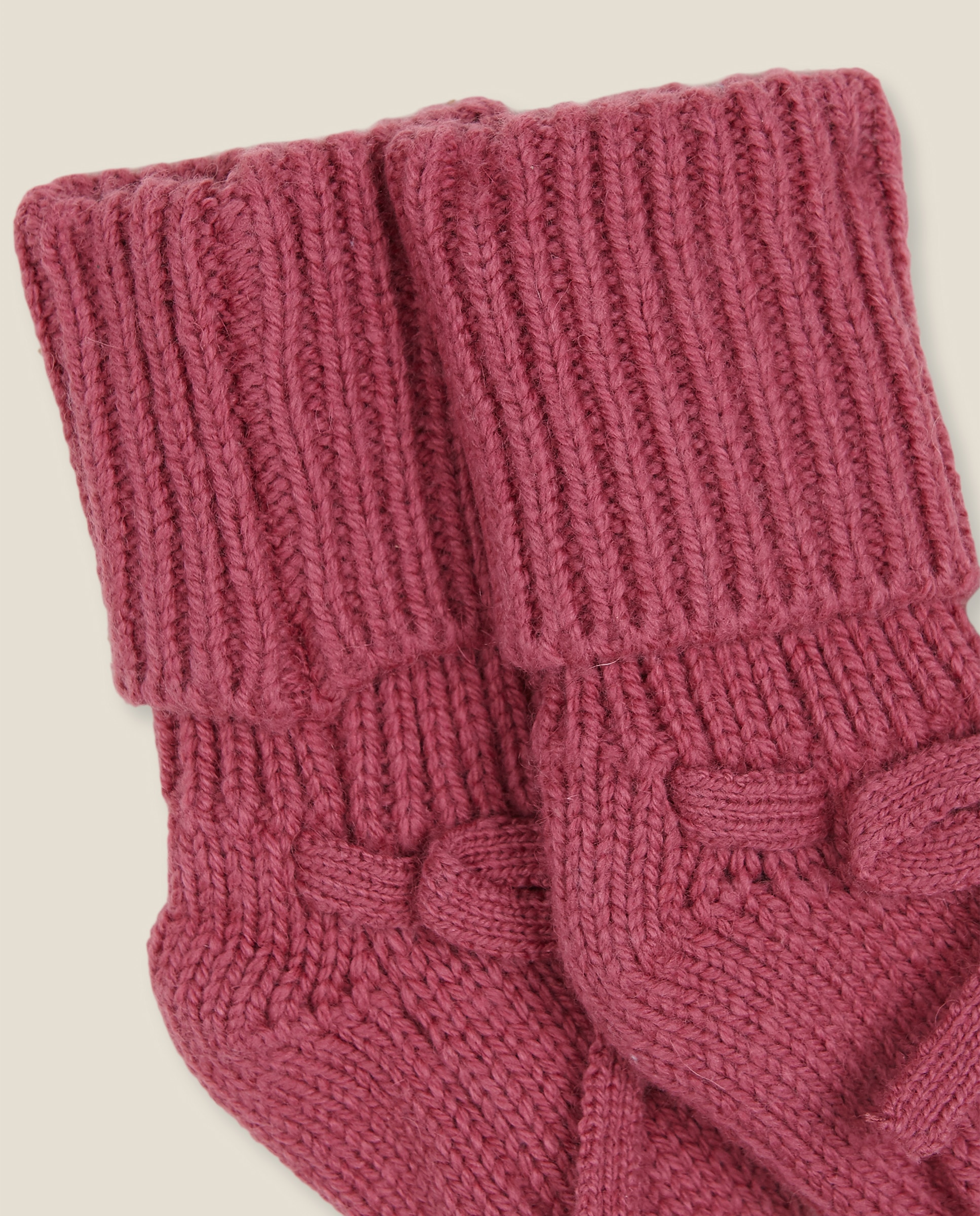 Imagen 3 de Patucos altos de bebé con vuelta y lazo - Gocco - Rosa Rosa