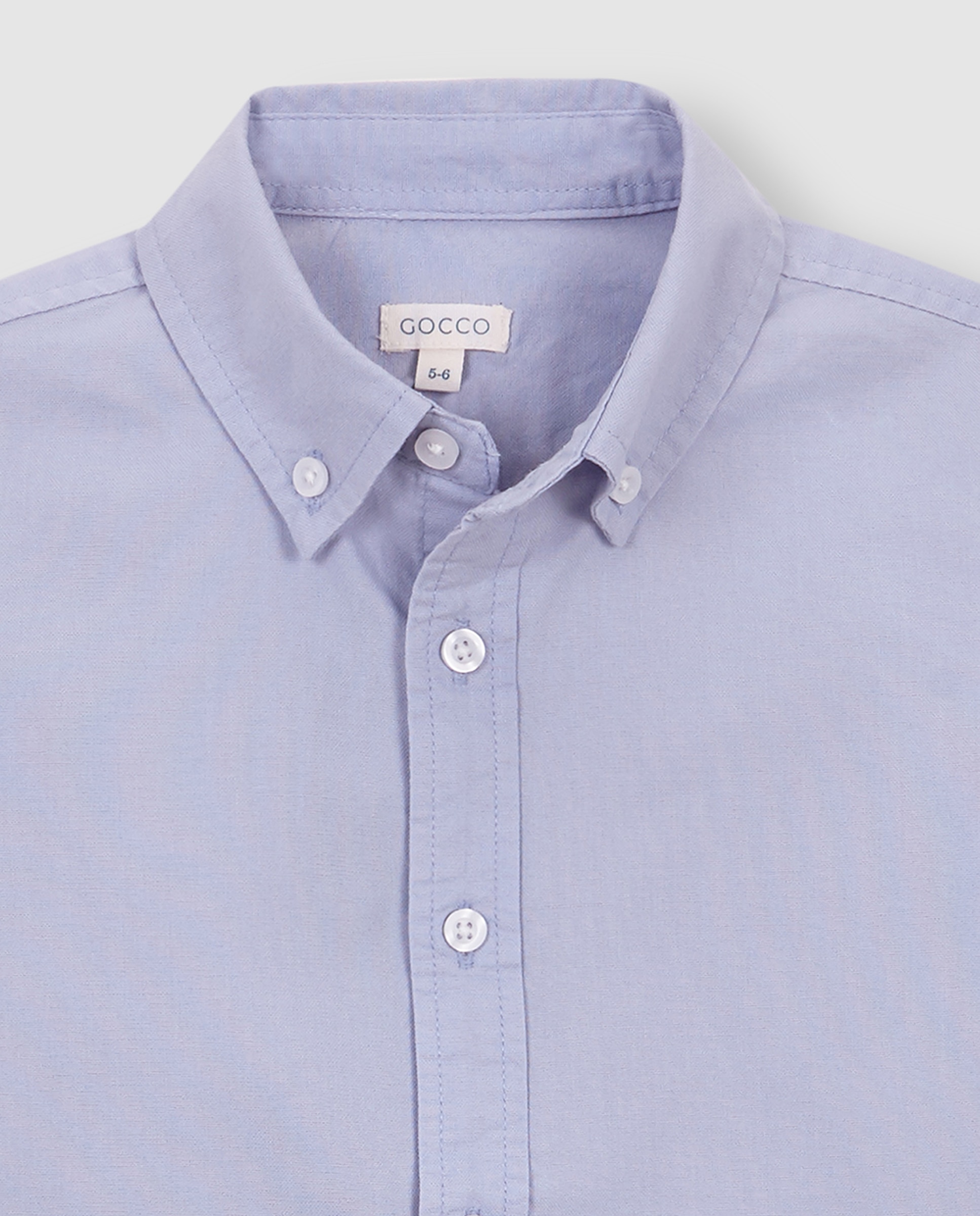 Camisa de niño de tejido oxford - Gocco - Azul claro Azul claro-2