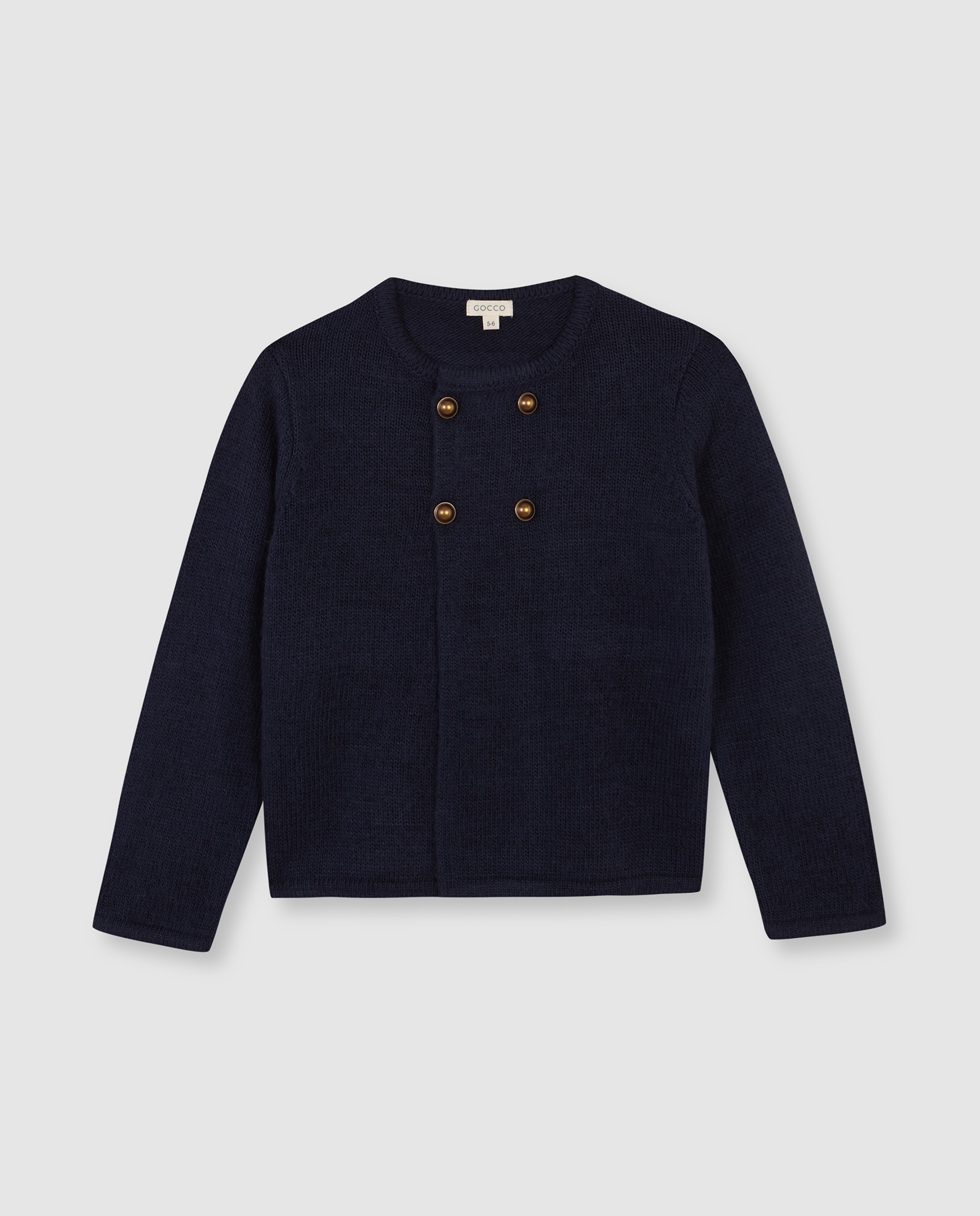 Imagen 4 de Chaqueta cruzada de niño de punto - Gocco - Azul oscuro Azul oscuro