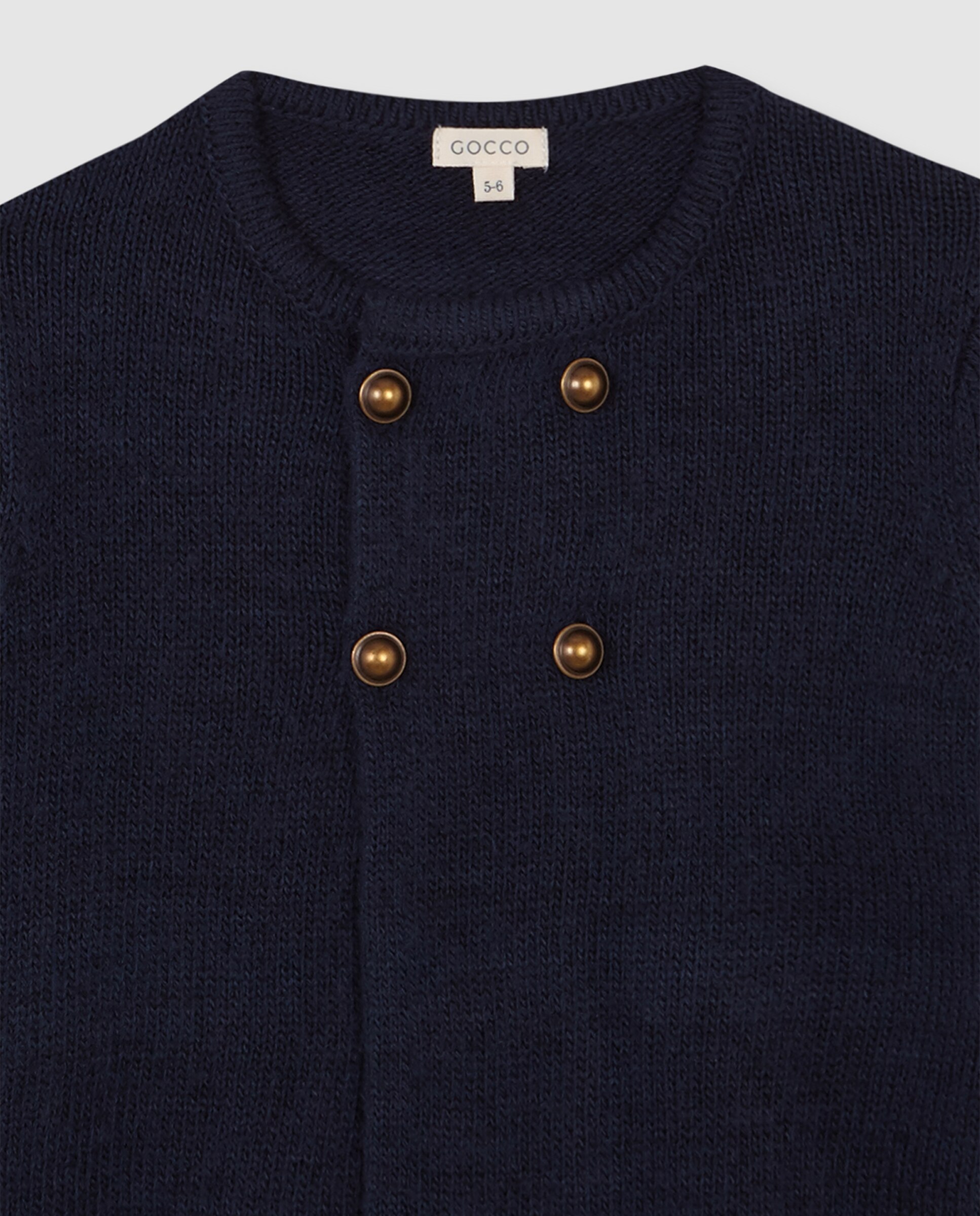 Imagen 6 de Chaqueta cruzada de niño de punto - Gocco - Azul oscuro Azul oscuro