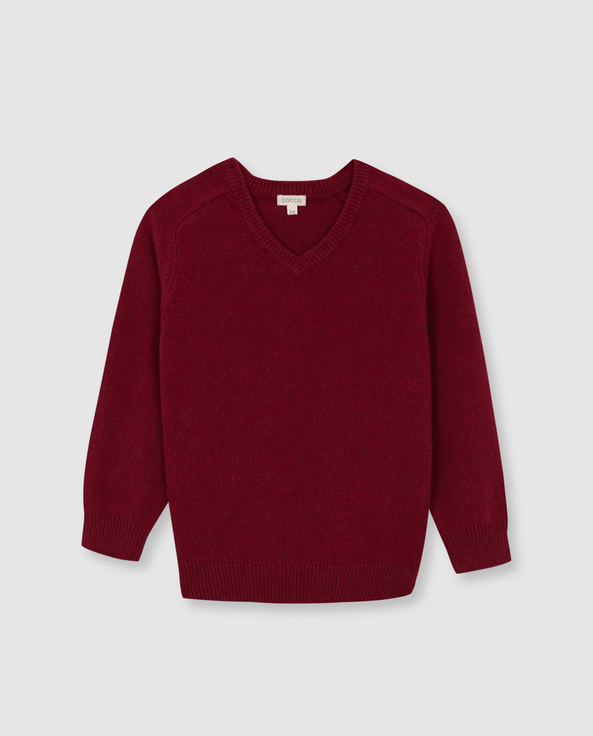 Imagen 3 de Jersey de niño con cuello pico y canalé - Gocco - Rosa Rosa
