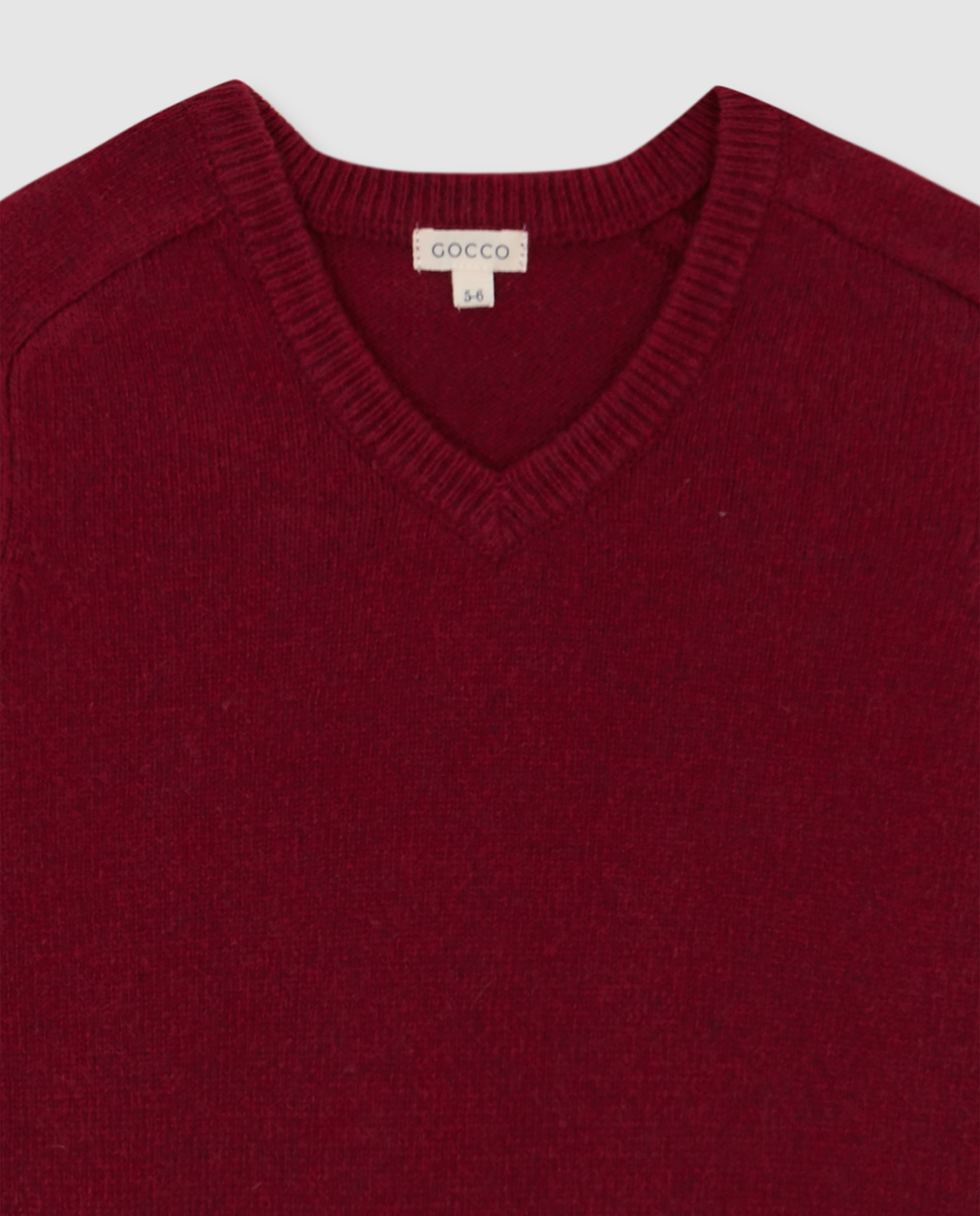 Imagen 4 de Jersey de niño con cuello pico y canalé - Gocco - Rosa Rosa