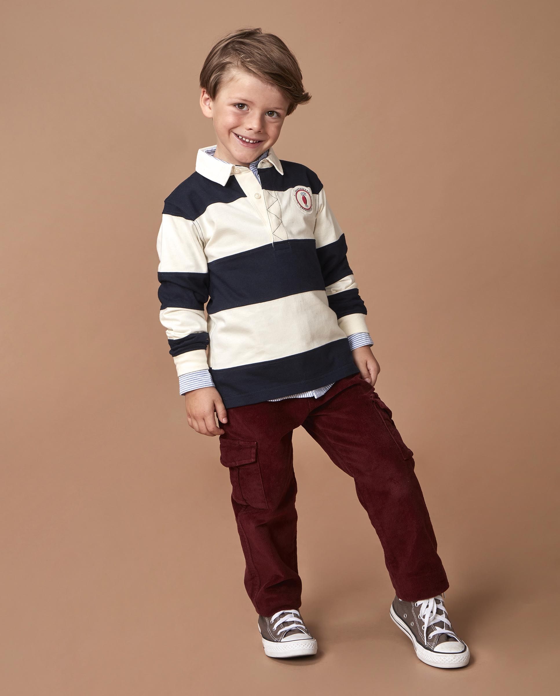 Pantalón cargo de niño de pana con bolsillos - Gocco - Rojo Rojo-1