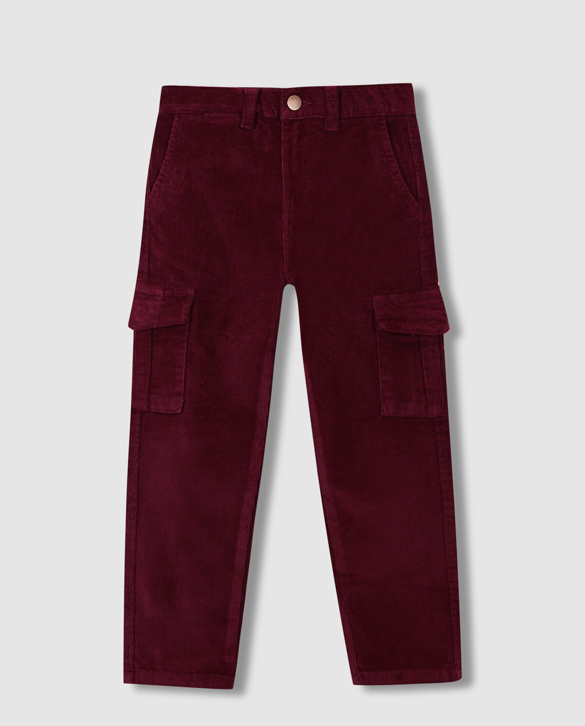 Pantalón cargo de niño de pana con bolsillos - Gocco - Rojo Rojo-3