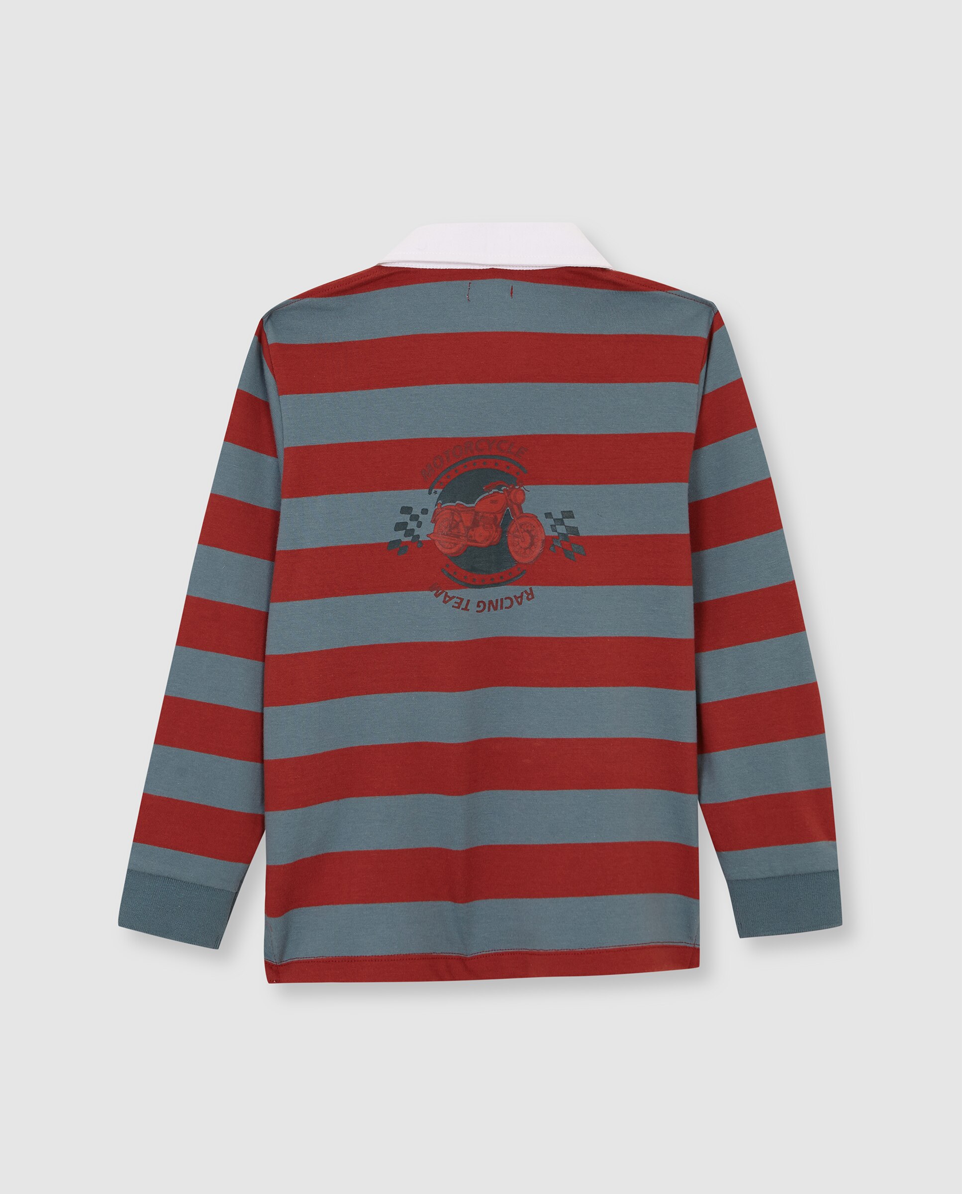 Polo de niño de rayas con bordado y parche - Gocco - Azul Azul-3