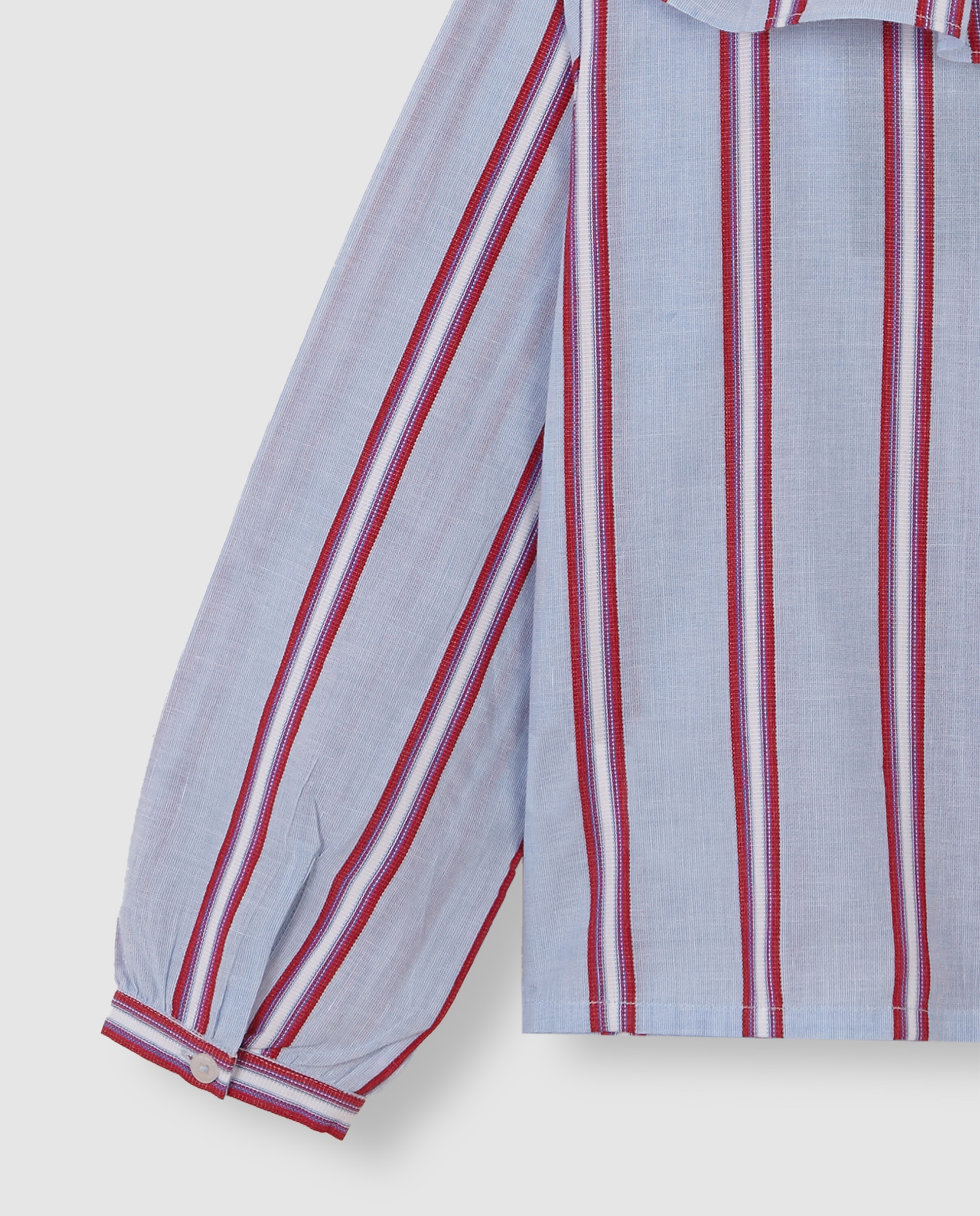 Imagen 4 de Camisa de niña de rayas con cuello grande - Gocco - Rosa Rosa