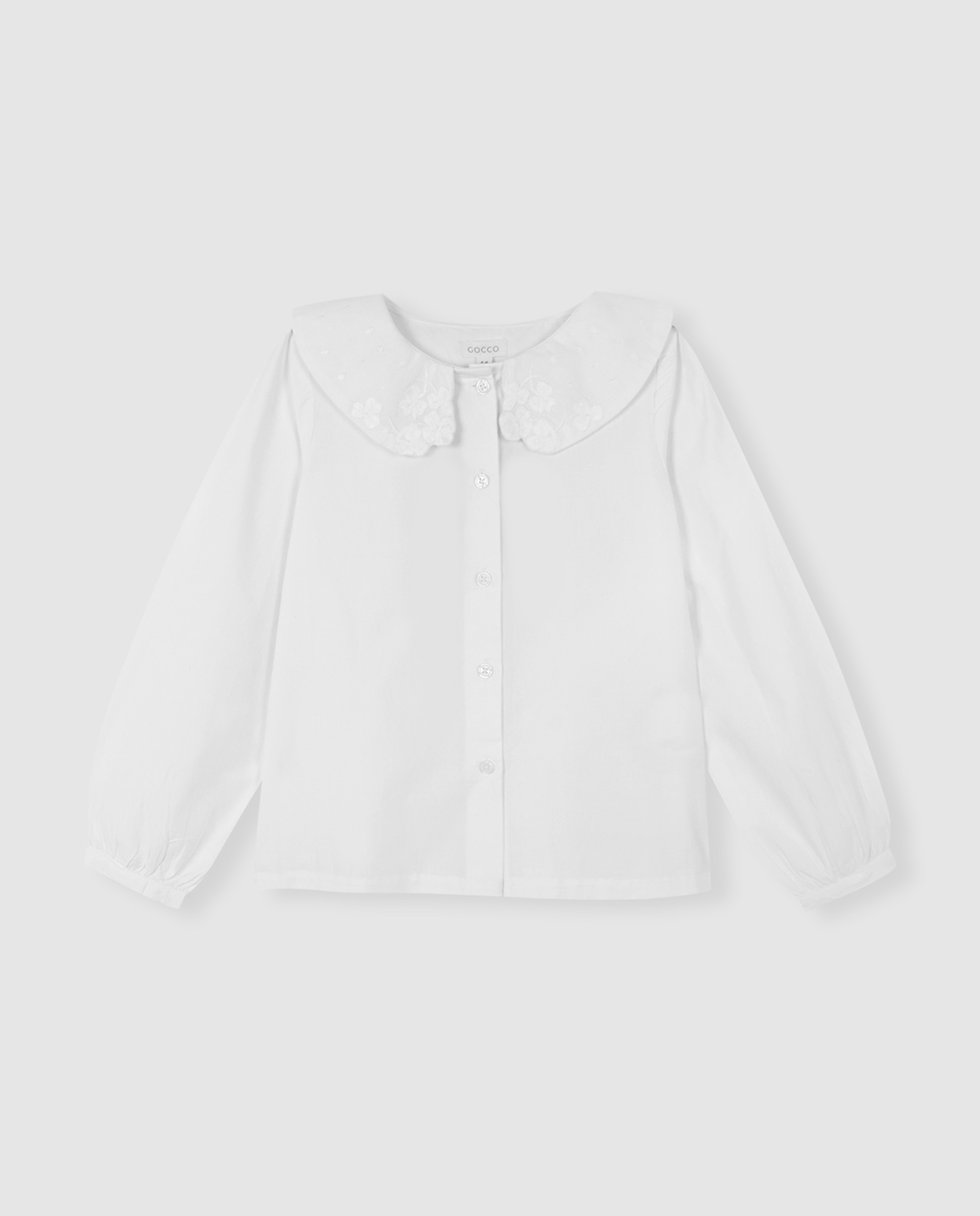 Imagen 4 de Blusa de niña con cuello bordado - Gocco - Blanco Blanco