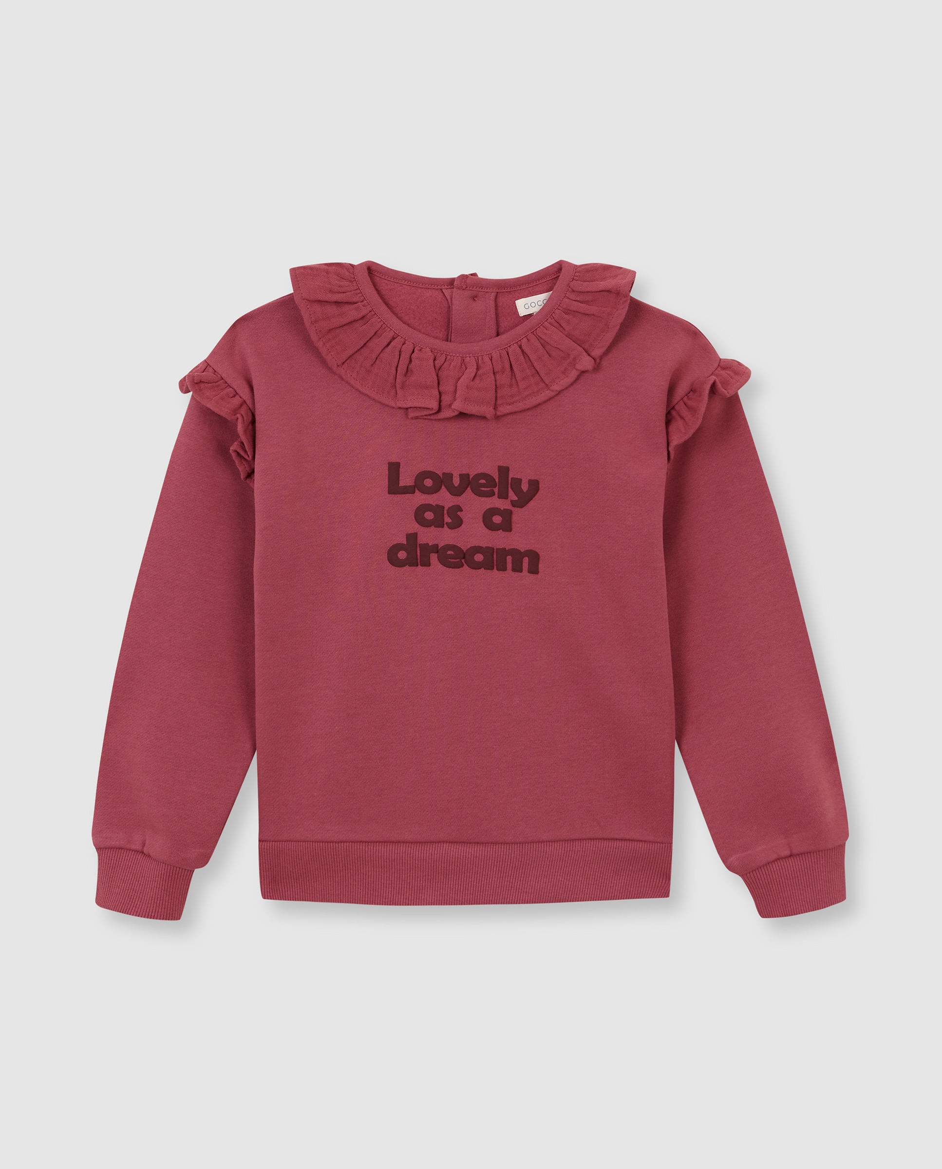 Imagen 0 de Sudadera de niña con cuello volante Rosa