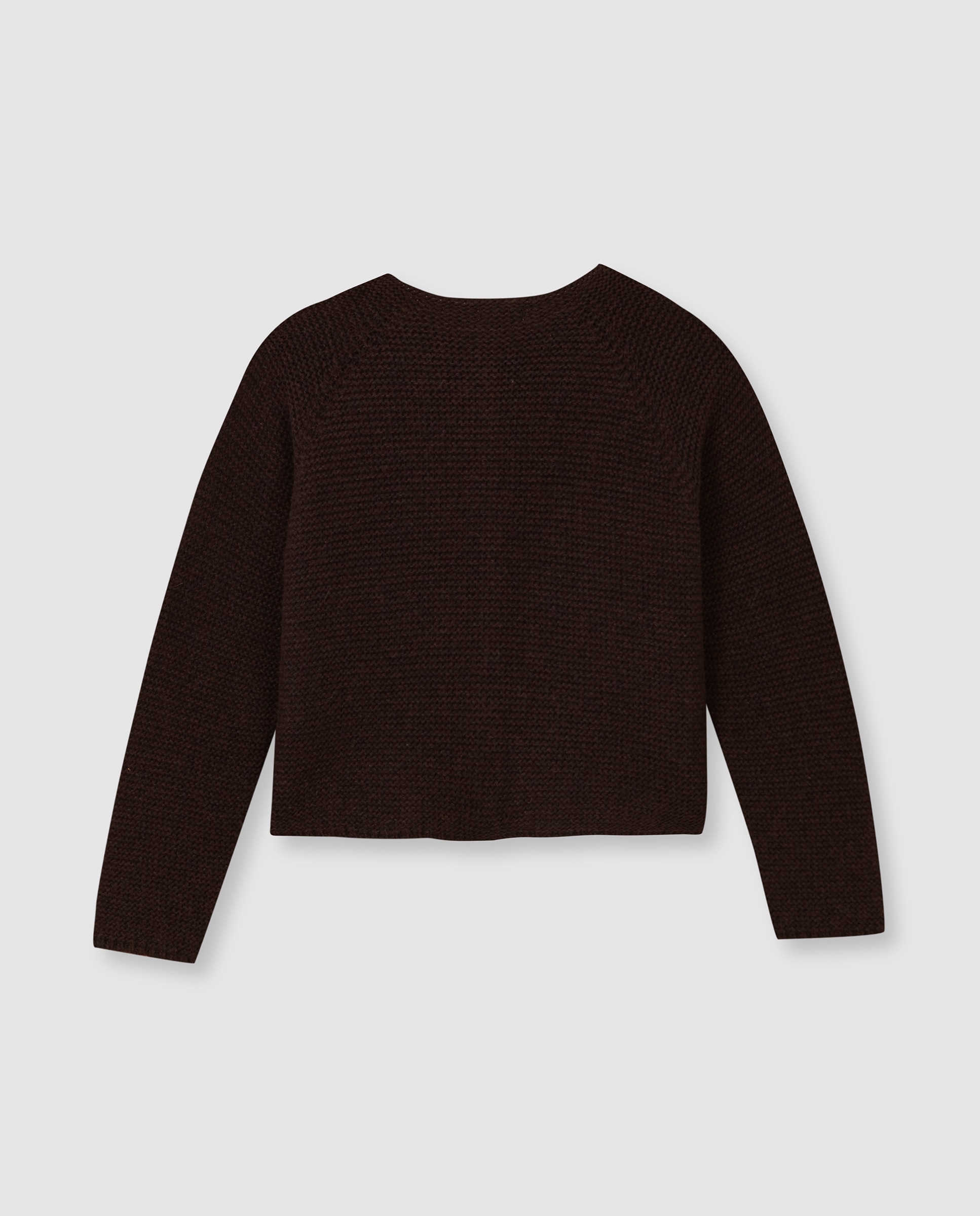 Chaqueta de niña de punto bobo con botones - Gocco - Marrón oscuro Marrón oscuro-3