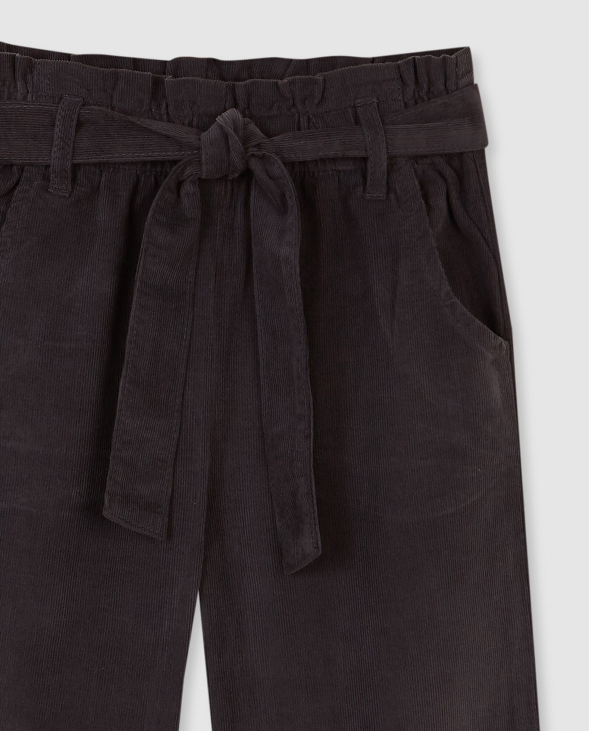 Pantalón ancho de niña de micropana - Gocco - Gris Gris-2