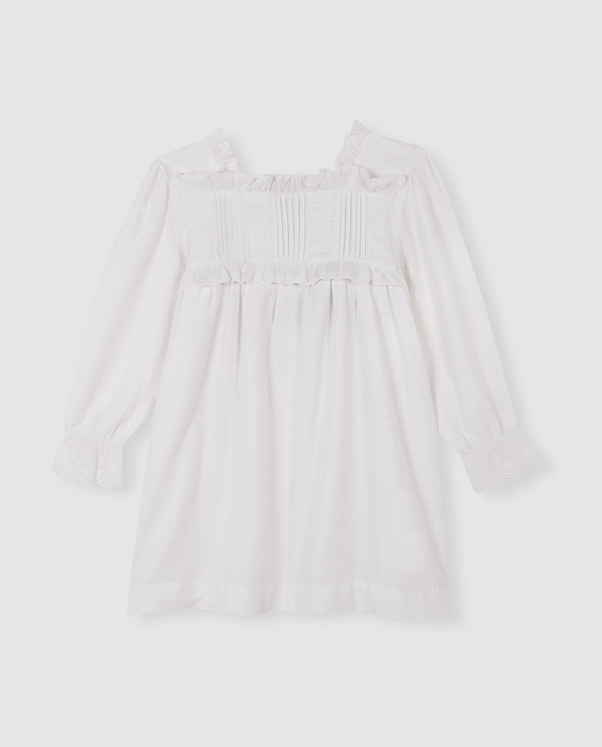 Vestido de niña con encaje para eventos - Gocco - Blanco Blanco-1
