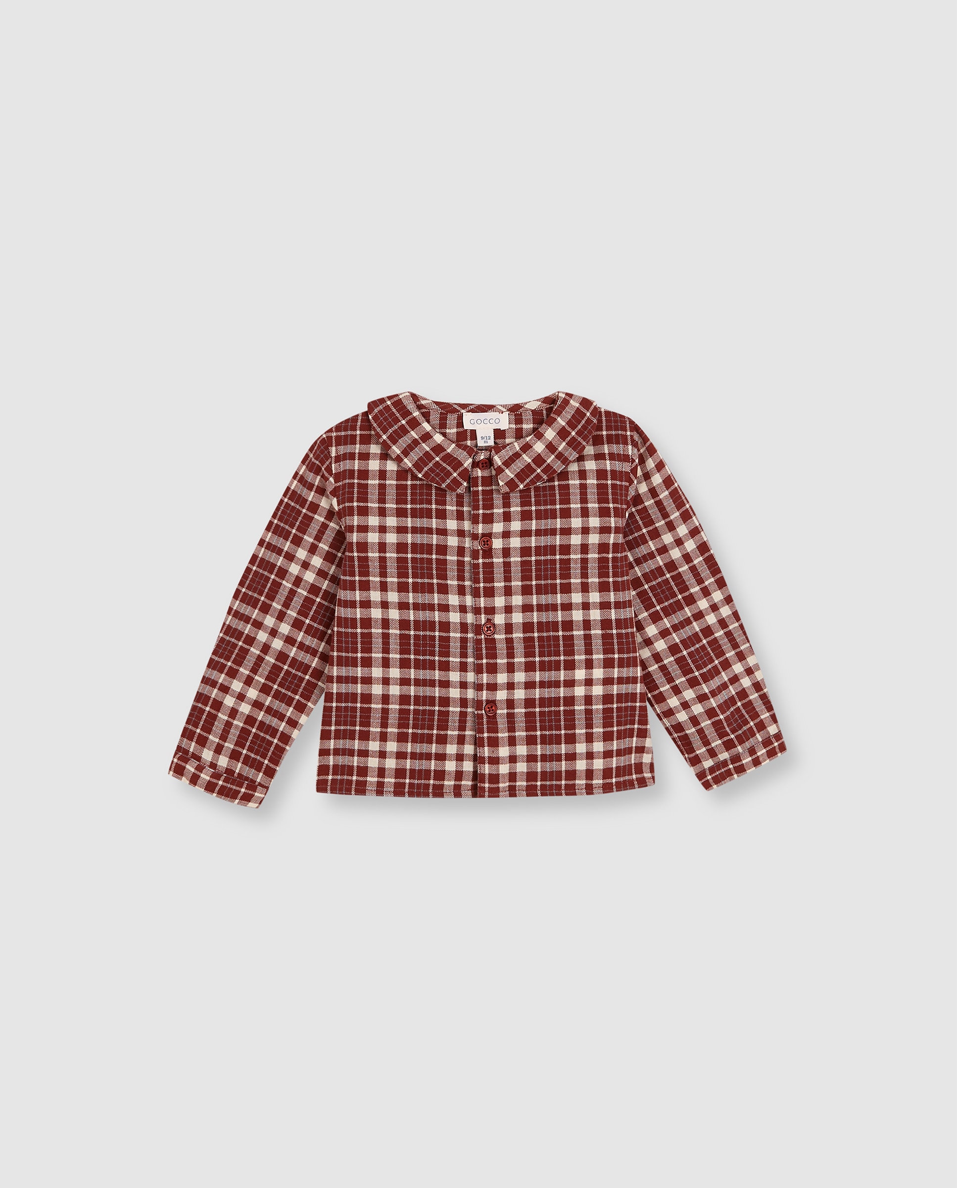 Camisa de bebé de cuadros de manga larga - Gocco - Naranja Naranja-4