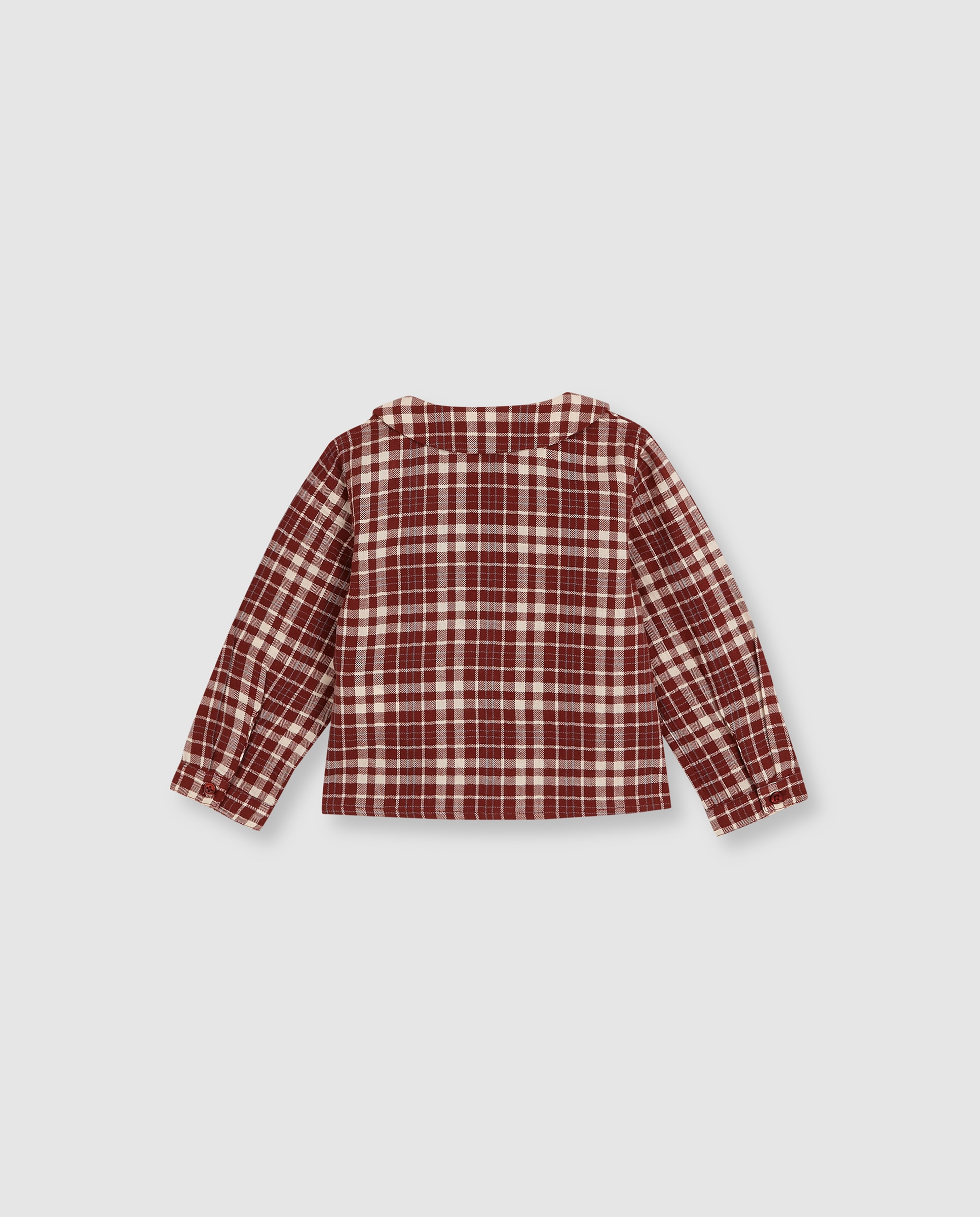 Camisa de bebé de cuadros de manga larga - Gocco - Naranja Naranja-5