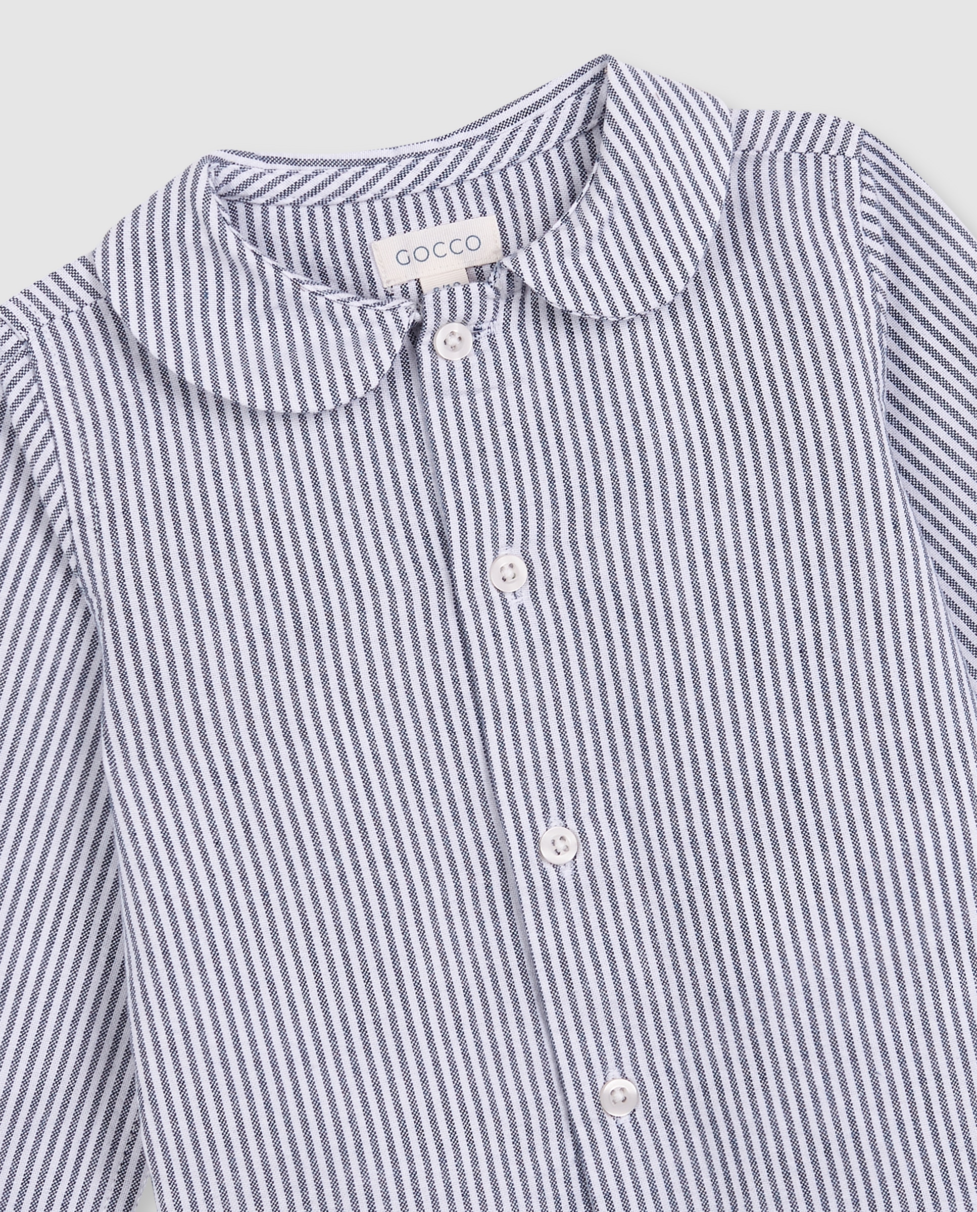 Imagen 4 de Camisa oxford de bebé de rayas - Gocco - Azul oscuro Azul oscuro