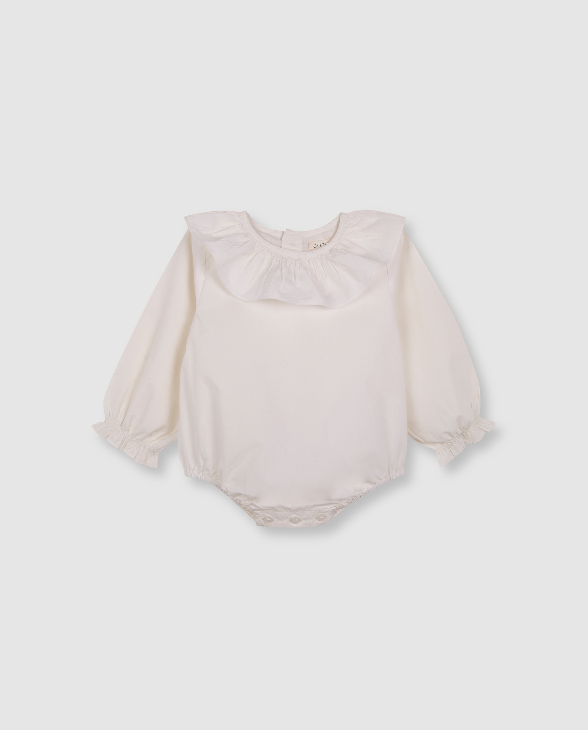 Imagen 0 de Camisa body de bebé con cuello volante Blanco