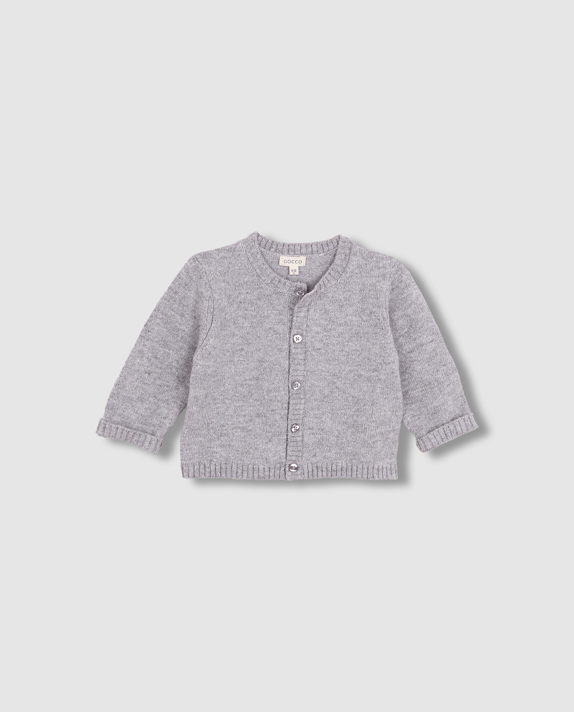 Chaqueta de bebé con cuello caja - Gocco - Gris Gris-3