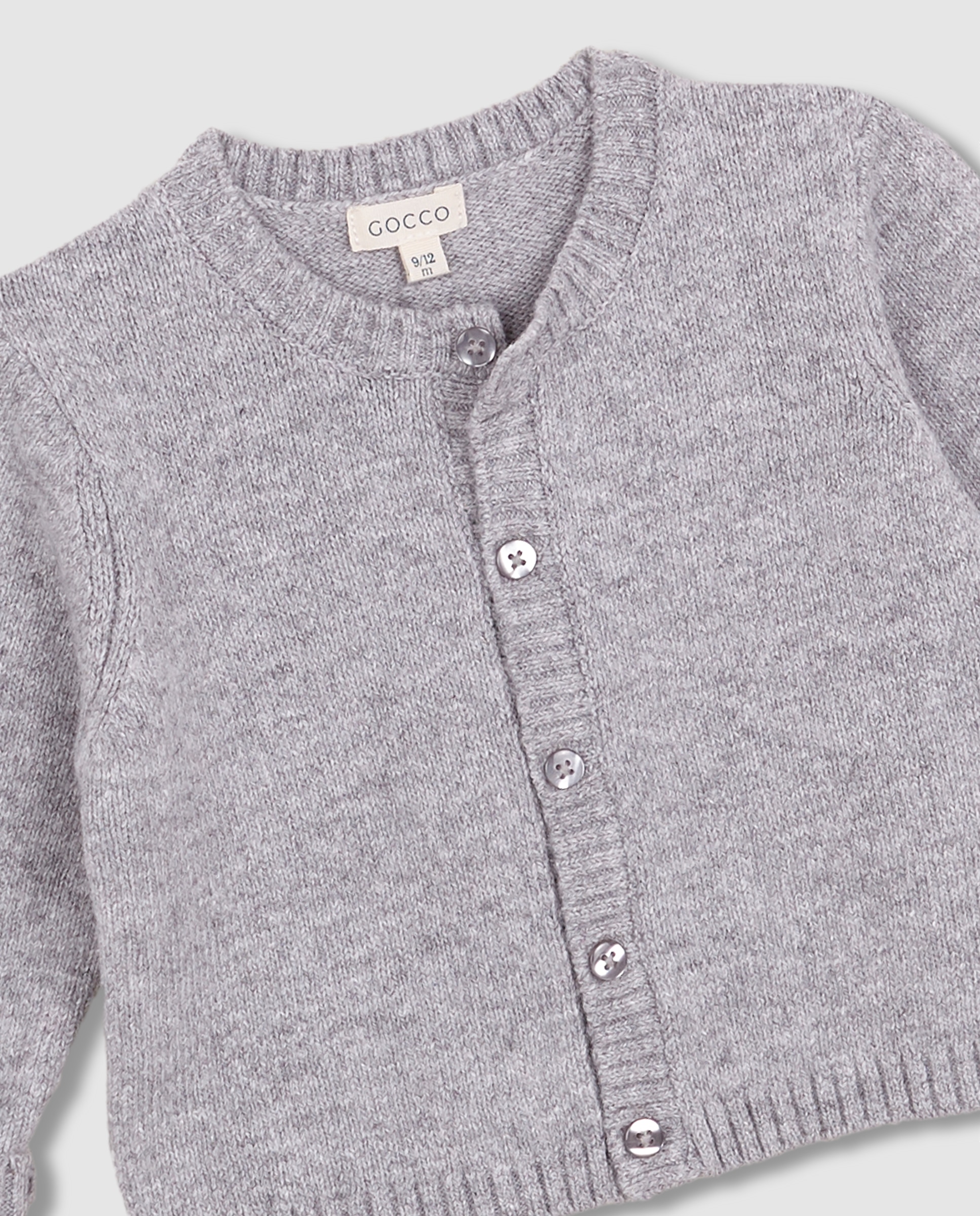 Chaqueta de bebé con cuello caja - Gocco - Gris Gris-4