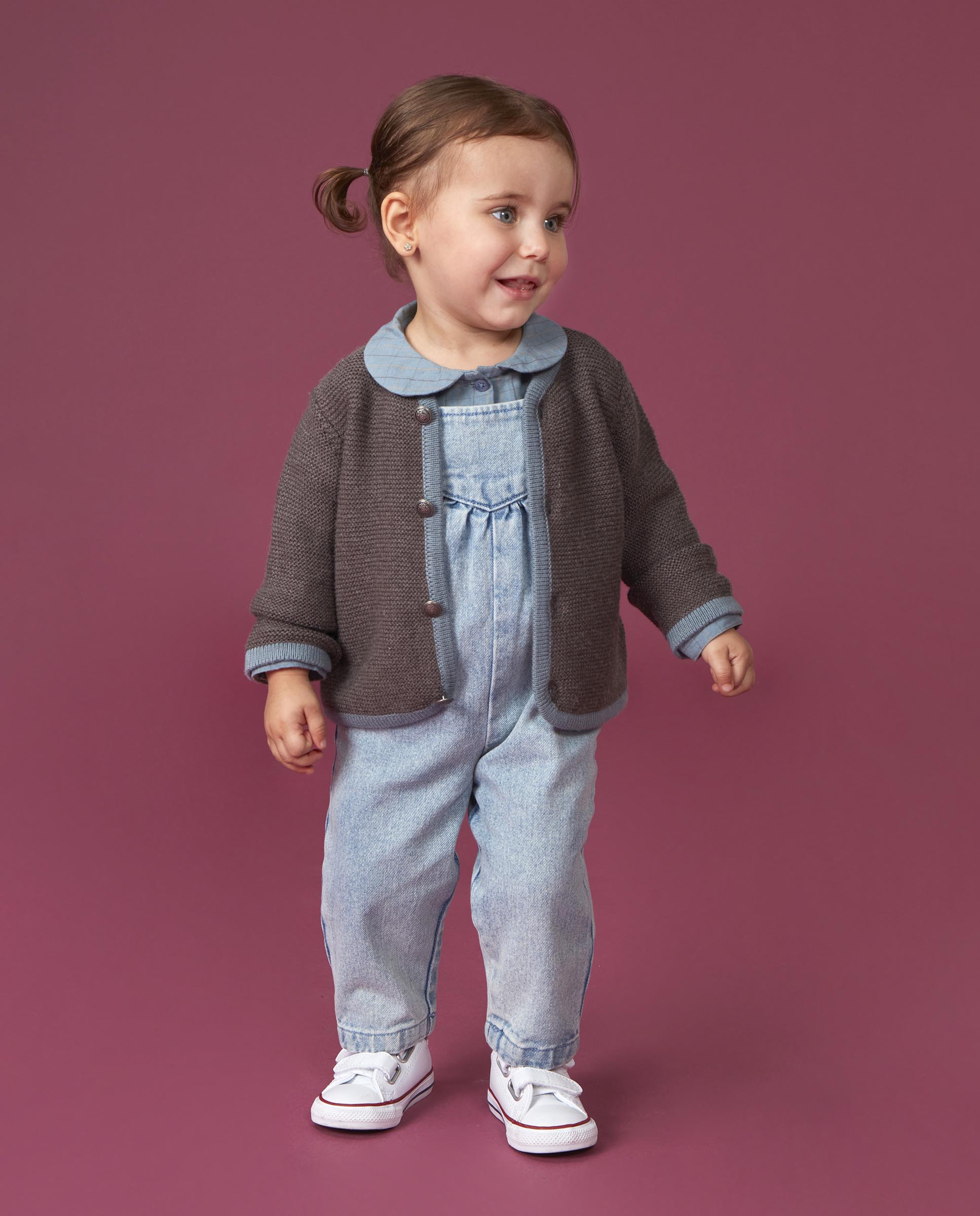 Imagen 1 de Chaqueta austriaca de bebé de punto - Gocco - Gris Gris